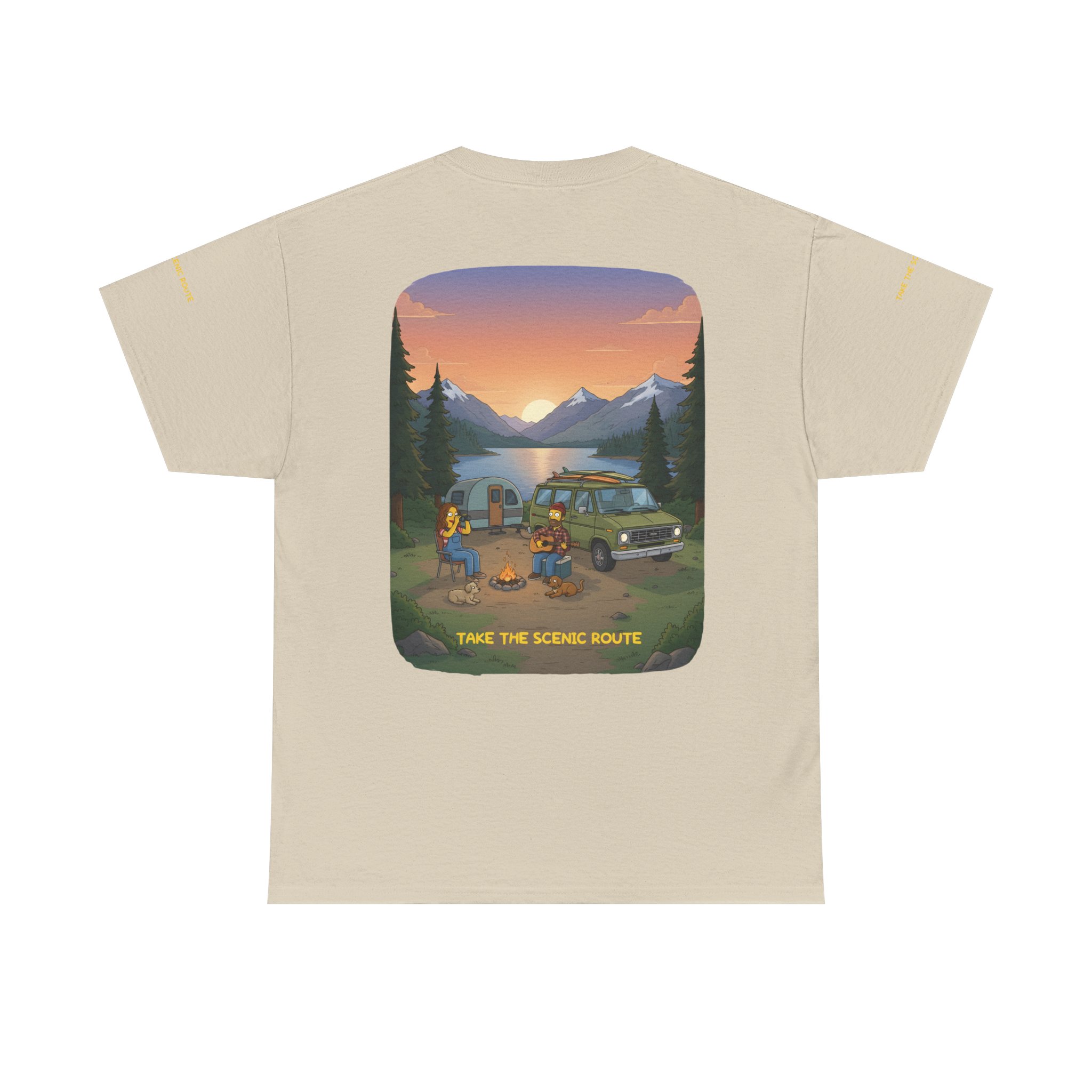 Unisex Heavy Cotton Tee — "Take The Scenic Route" Design Sitcom-Line