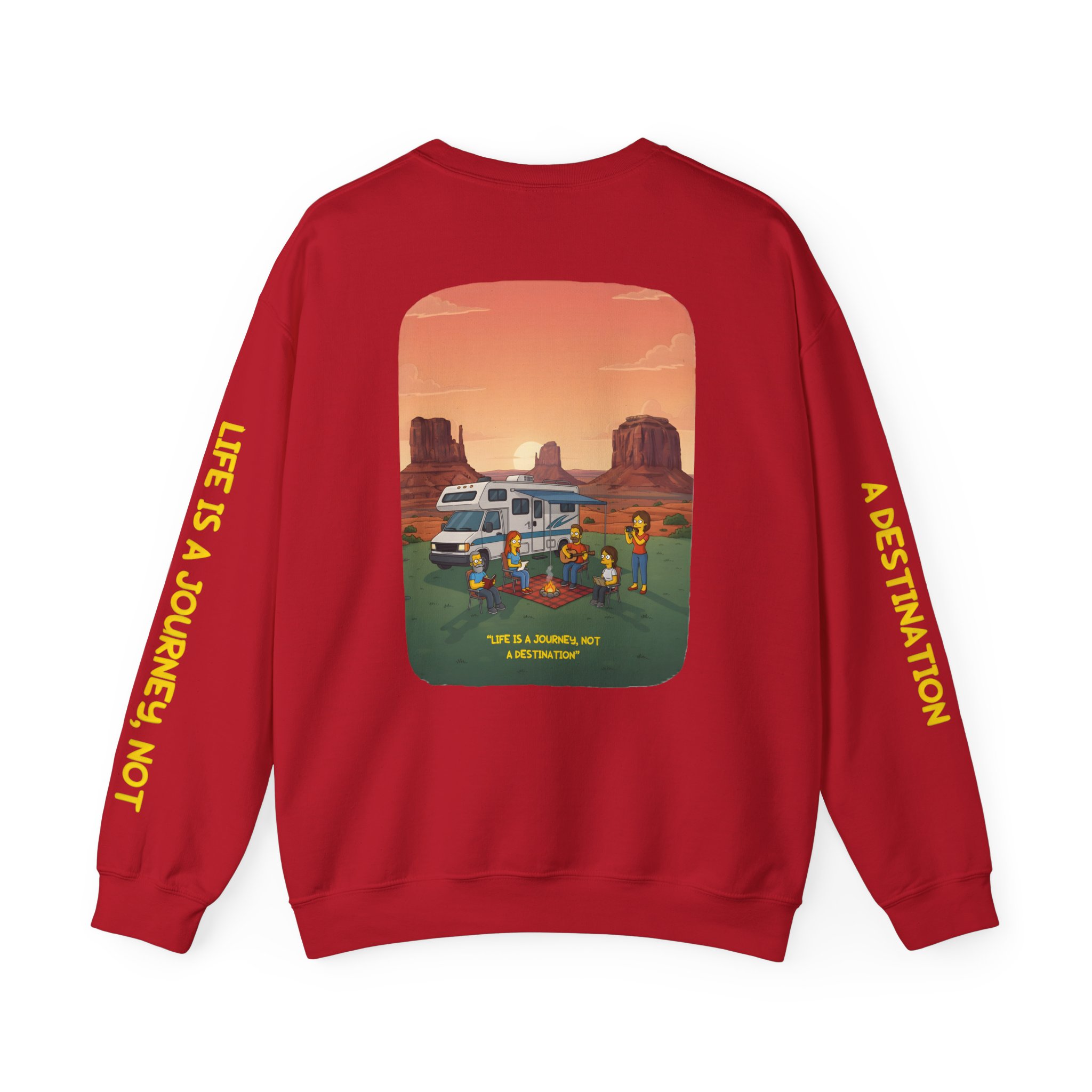 Unisex Heavy Blend™ Crewneck Sweatshirt — "Life Is A Journey-Not A Destination" Design Sitcom-Line
