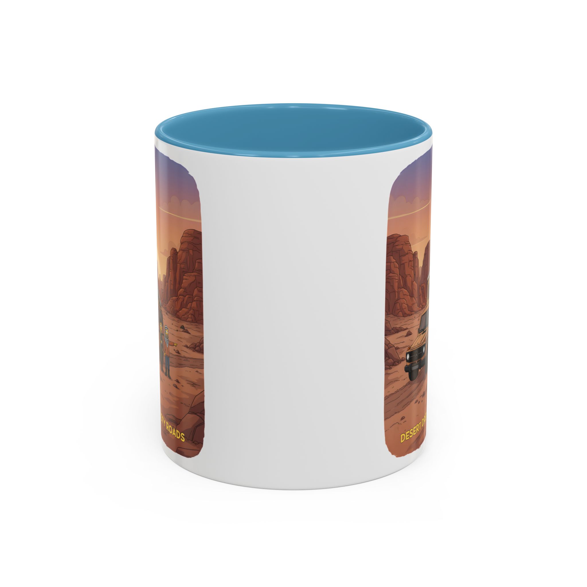 Accent Coffee Mug (11, 15oz) — "Desert Dreams Dusty Roads" Design Sitcom-Line