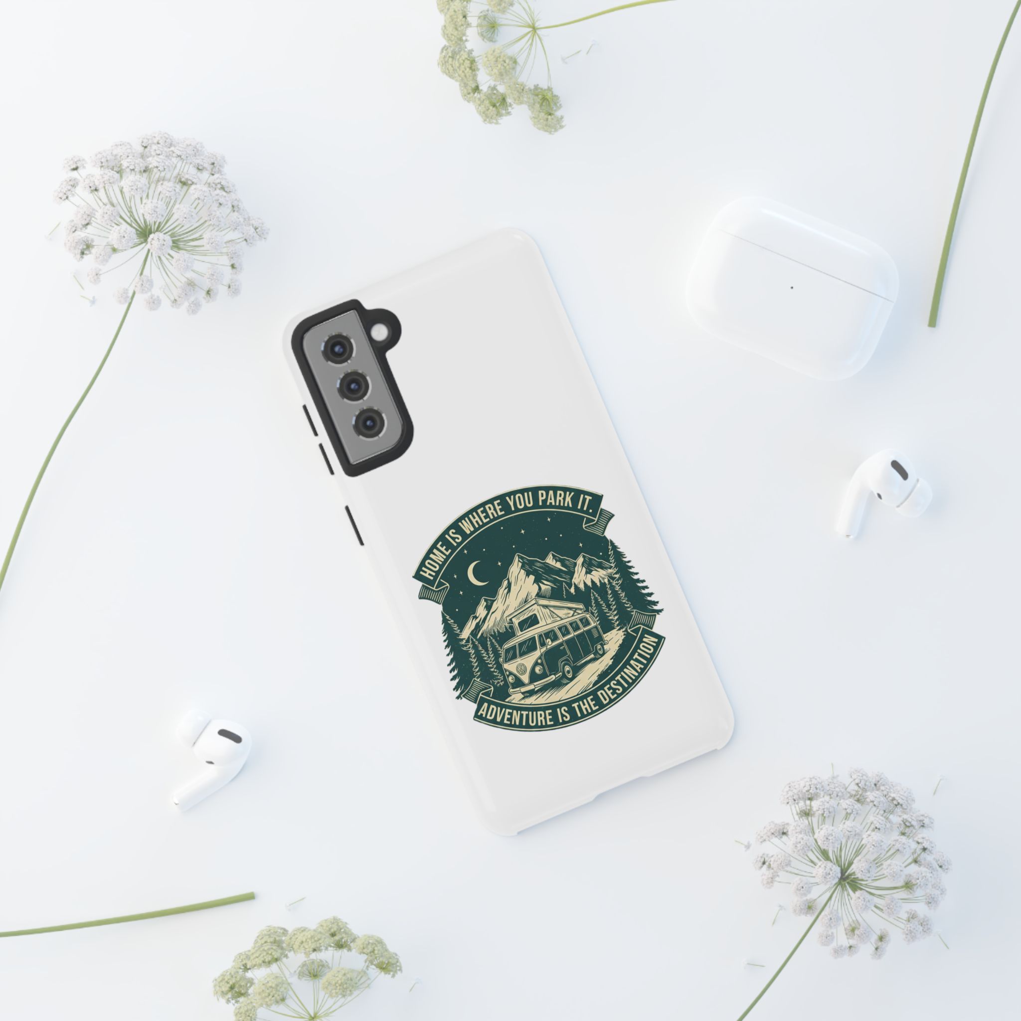 Phone Case — "Home Is Where You Park It-Adventure is the destination" Camper Van Design