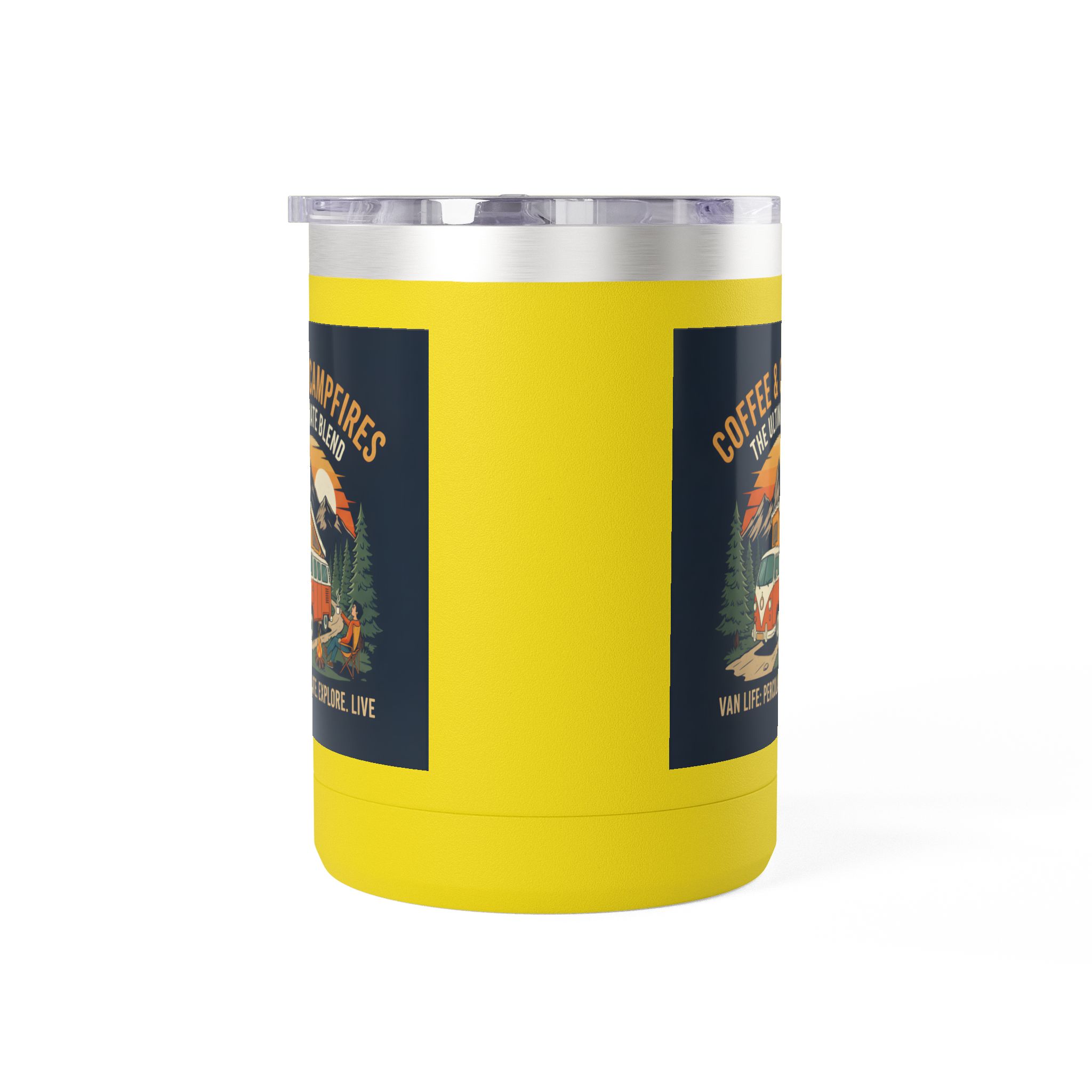 Coffee Mug Tumbler, 15oz — “Coffee & Campfires: The Ultimate Blend”