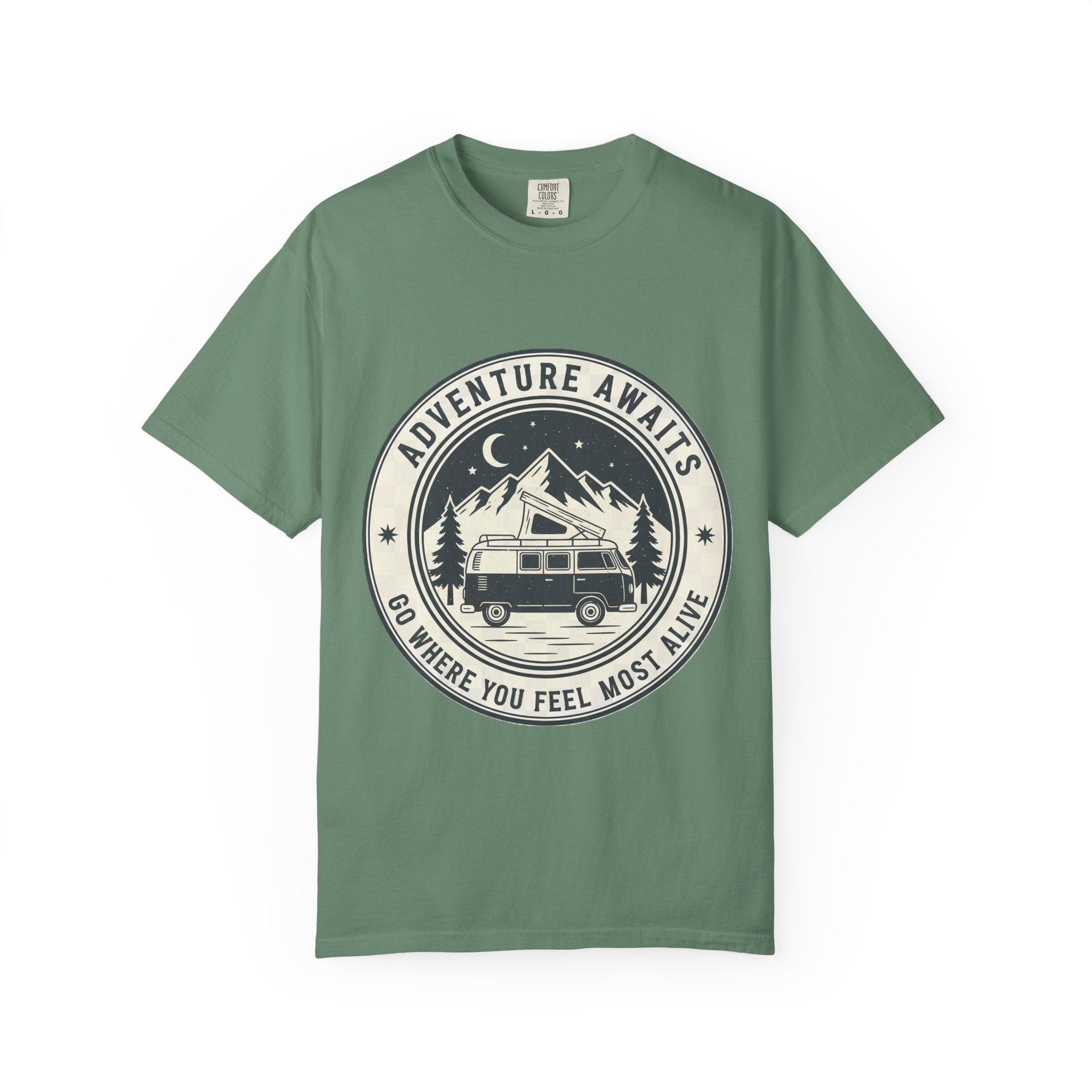 5402916583884034952_2048.jpeg T-Shirt — "Adventure Awaits-Go Where You Feel Most Alive" (Front + Back Printed) Outdoor Travel Tee