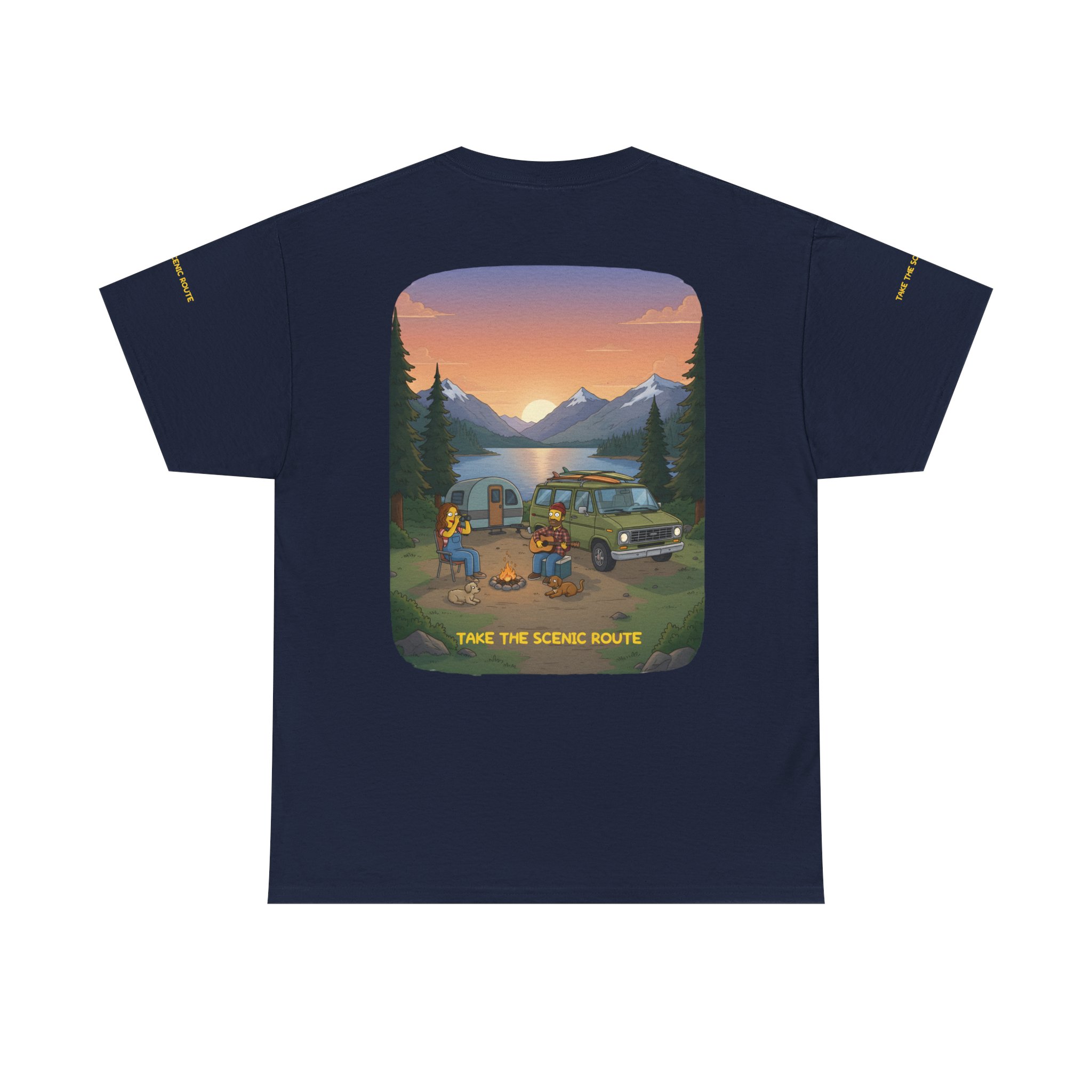 Unisex Heavy Cotton Tee — "Take The Scenic Route" Design Sitcom-Line