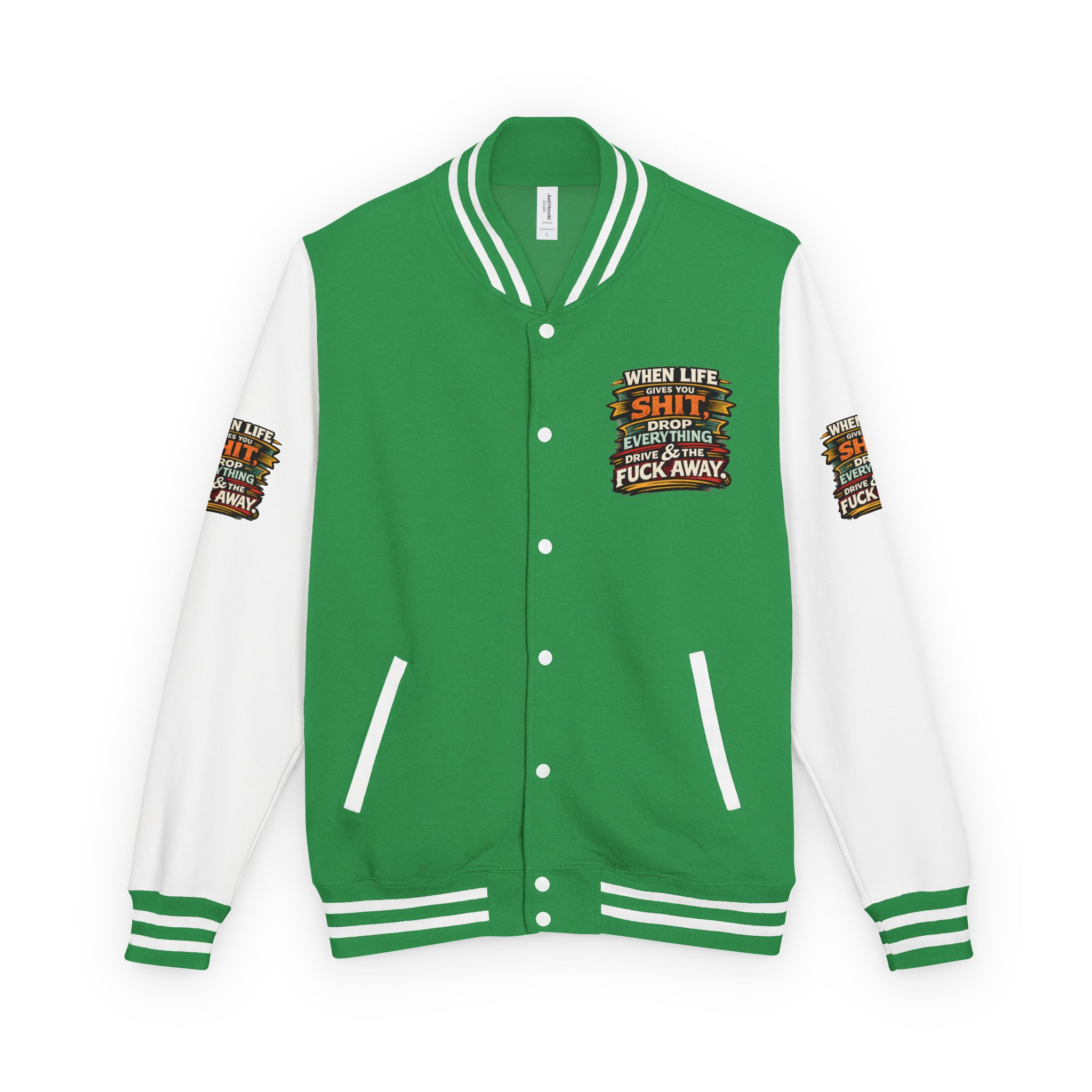 5415401831596016682_2048-1.jpeg Unisex Heavyweight Letterman Jacket — "When Live Gives You Shit" Design F**K-Line