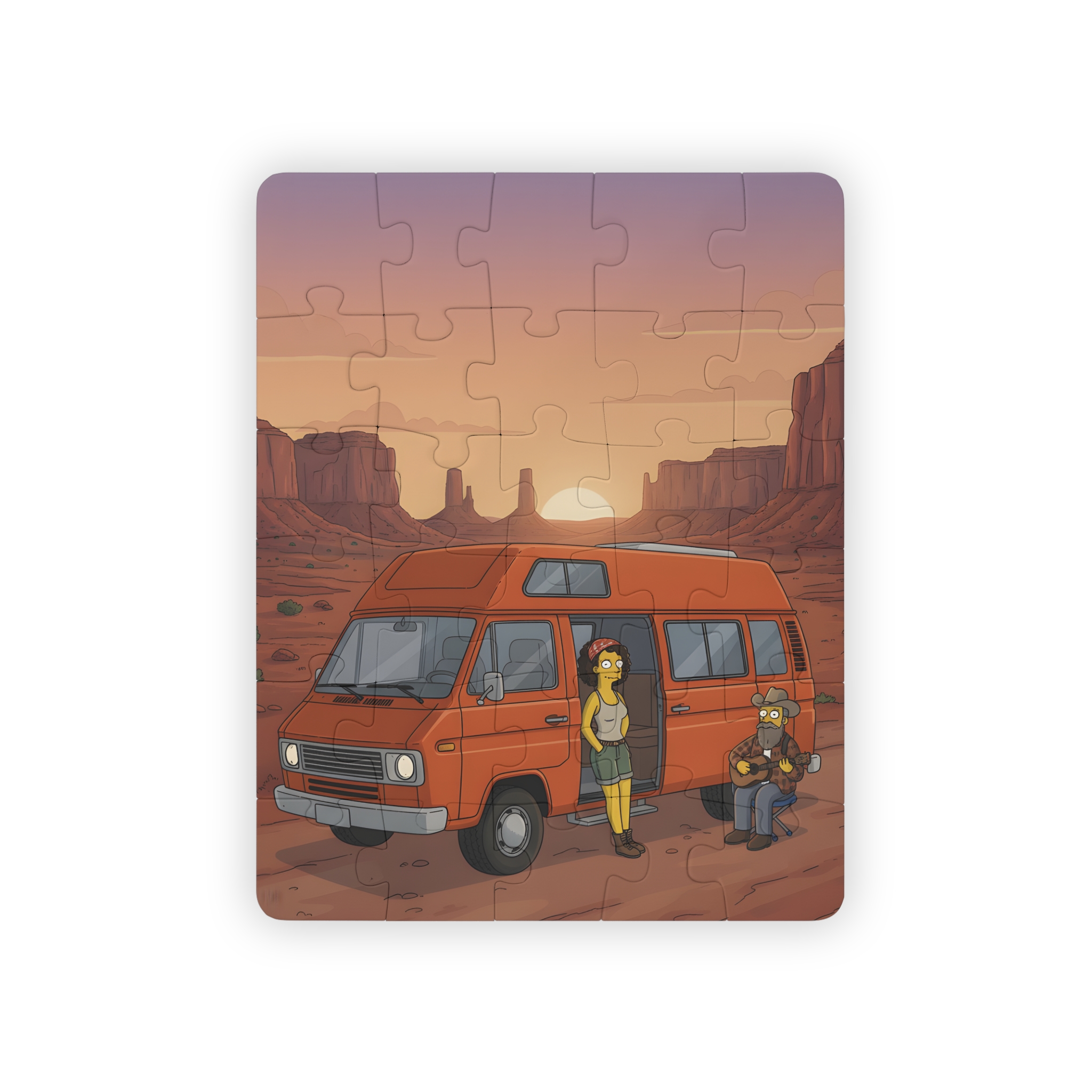 Kids' 30‑Piece Camping Puzzle — Retro Camper Van Desert Scene