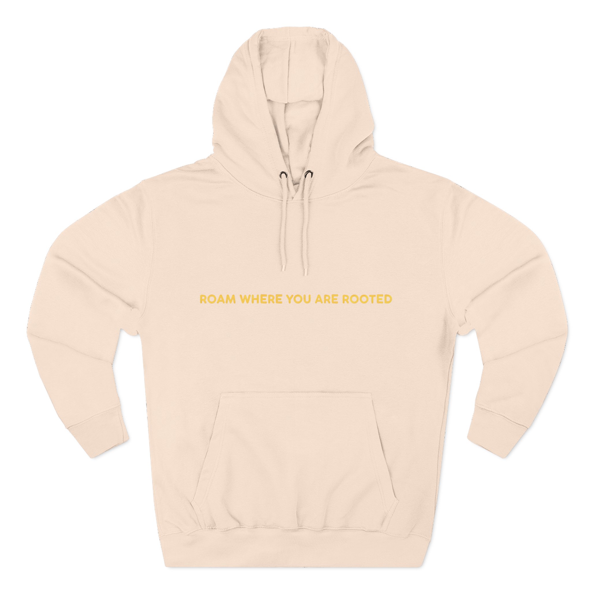Three-Panel Fleece Hoodie - "Roam Where You Are Rooted" Design Sitcom-Line