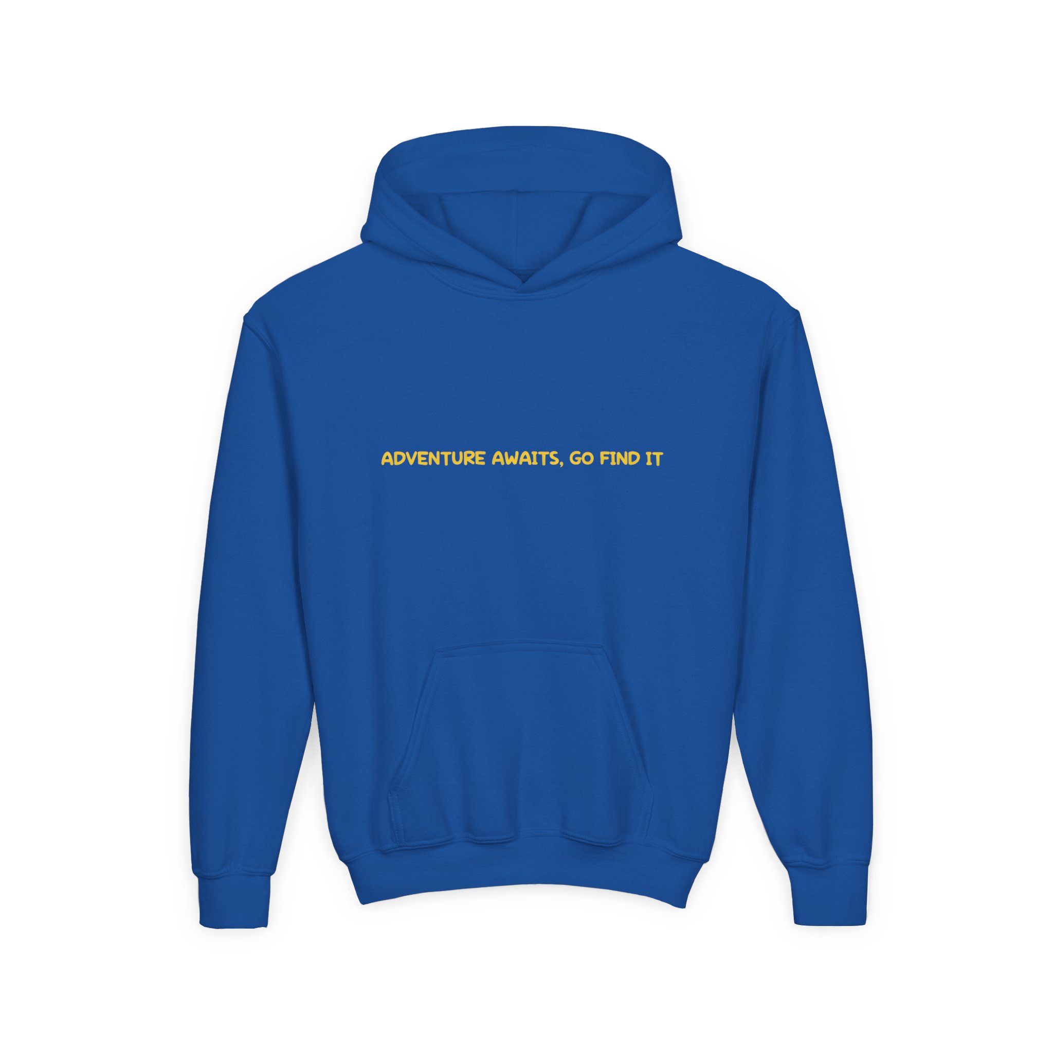 Youth Hoodie(Gildan) – "Adventure Awaits-Go Find It" (Design Sitcom-Line)