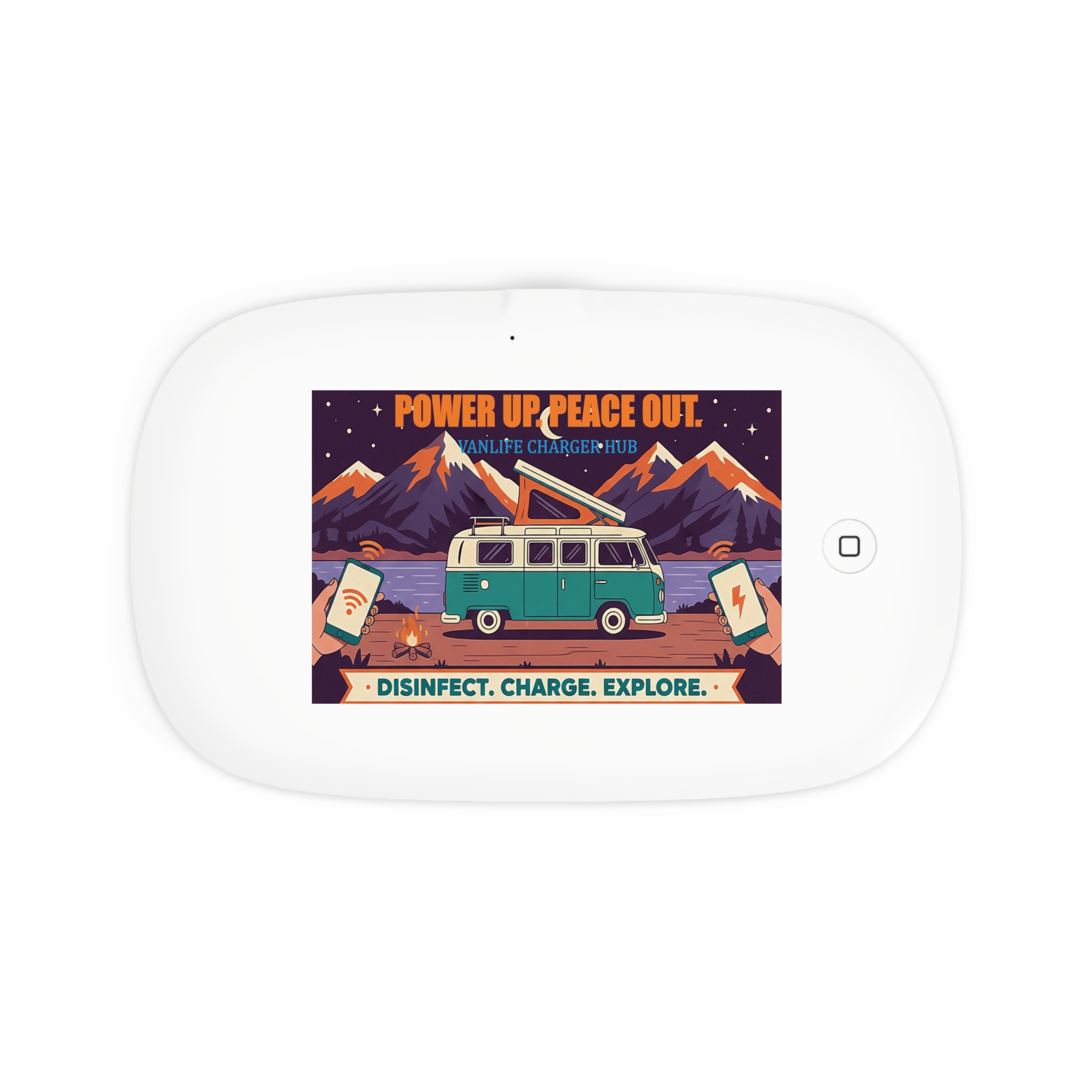 543042143506985790_2048.jpeg UV Phone Sanitizer & Wireless Charger — “Power Up Peace Out” Camper Design