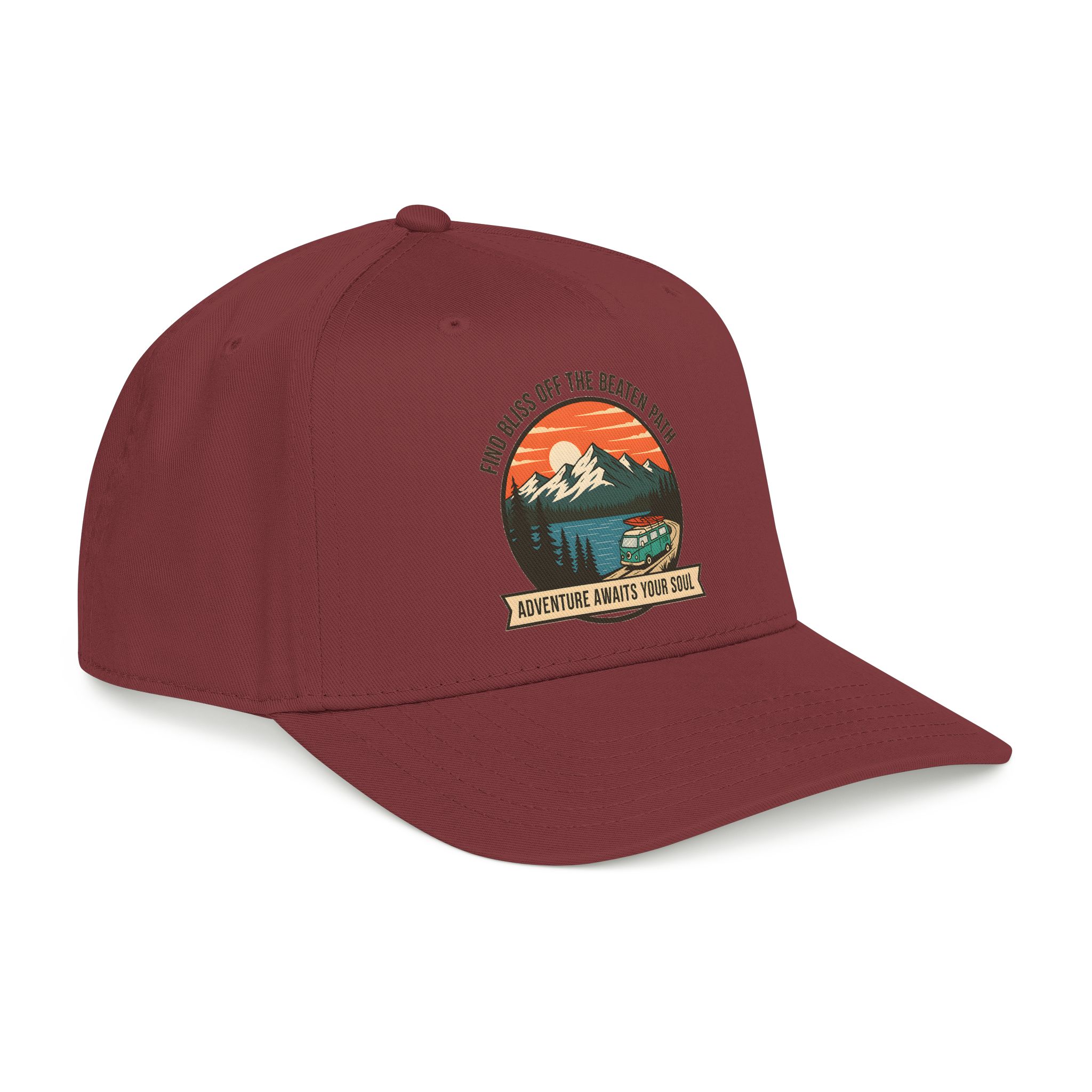 5435196816122462455_2048.jpeg Baseball Cap — "Find Bliss of the beaten patch-Adventure Awaits Your Soul" Vintage Mountain Camp Camper Design