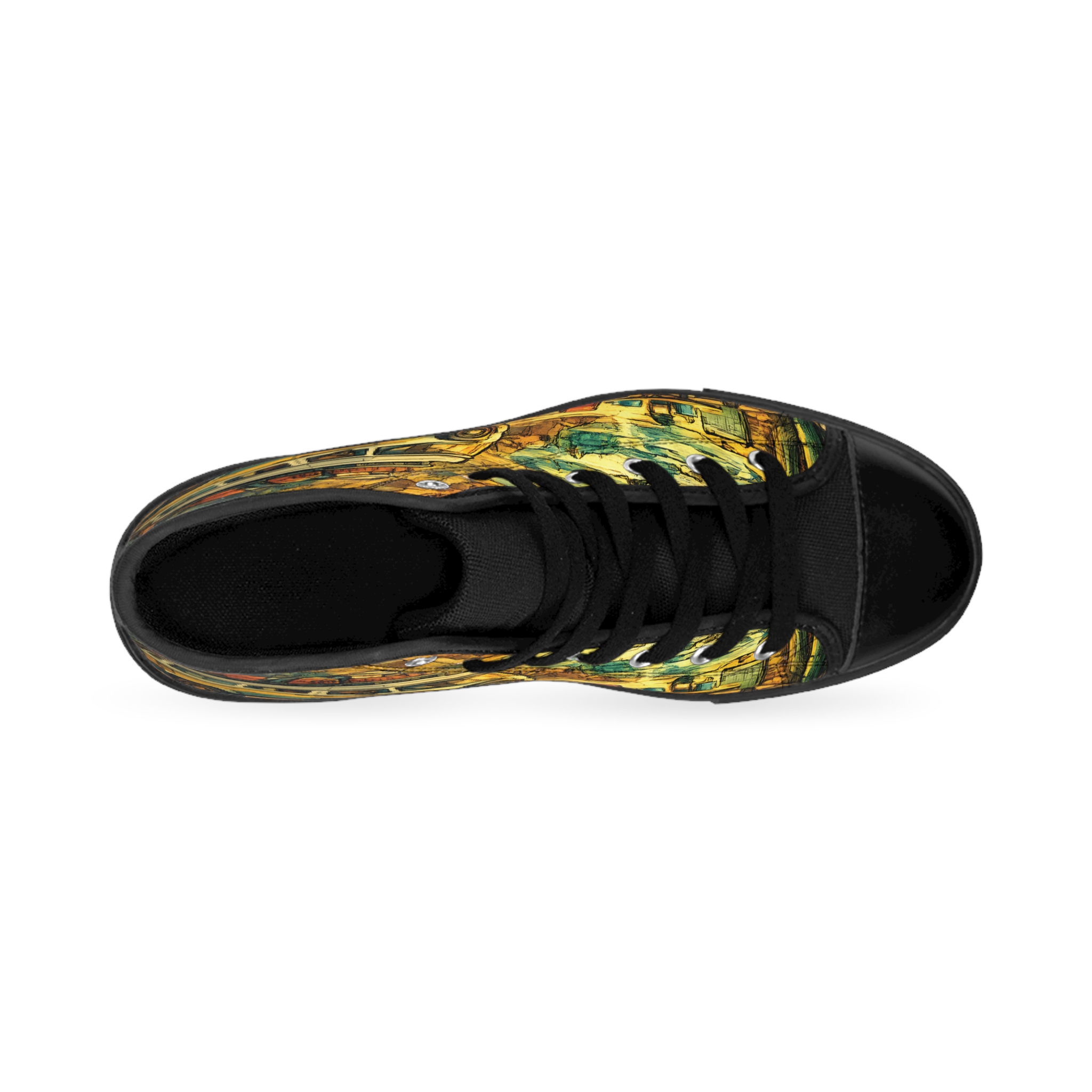 Men's High Top Sneakers — VW Outdoor Roadtrip Shoes (Design Cubic-Line)
