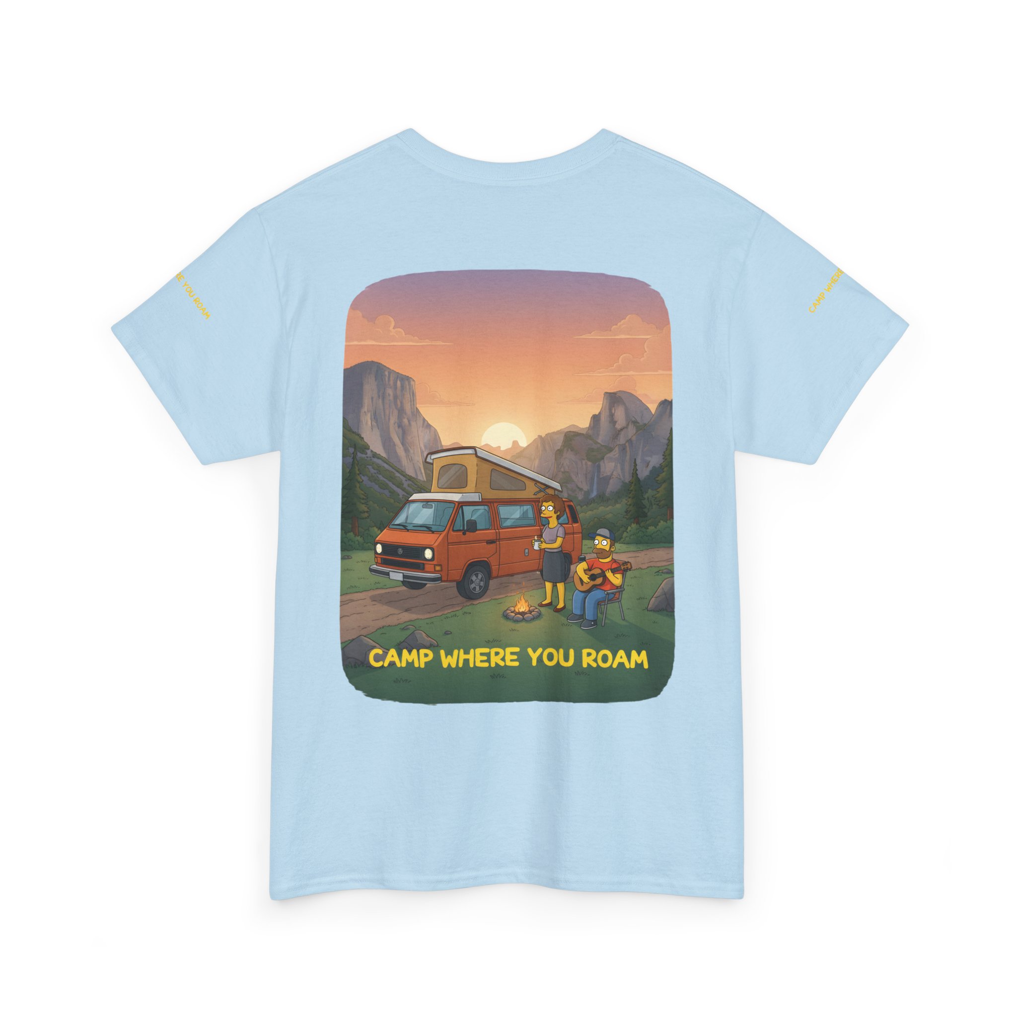 Unisex Heavy Cotton Tee — "Camp Where You Roam" Design Sitcom-Line
