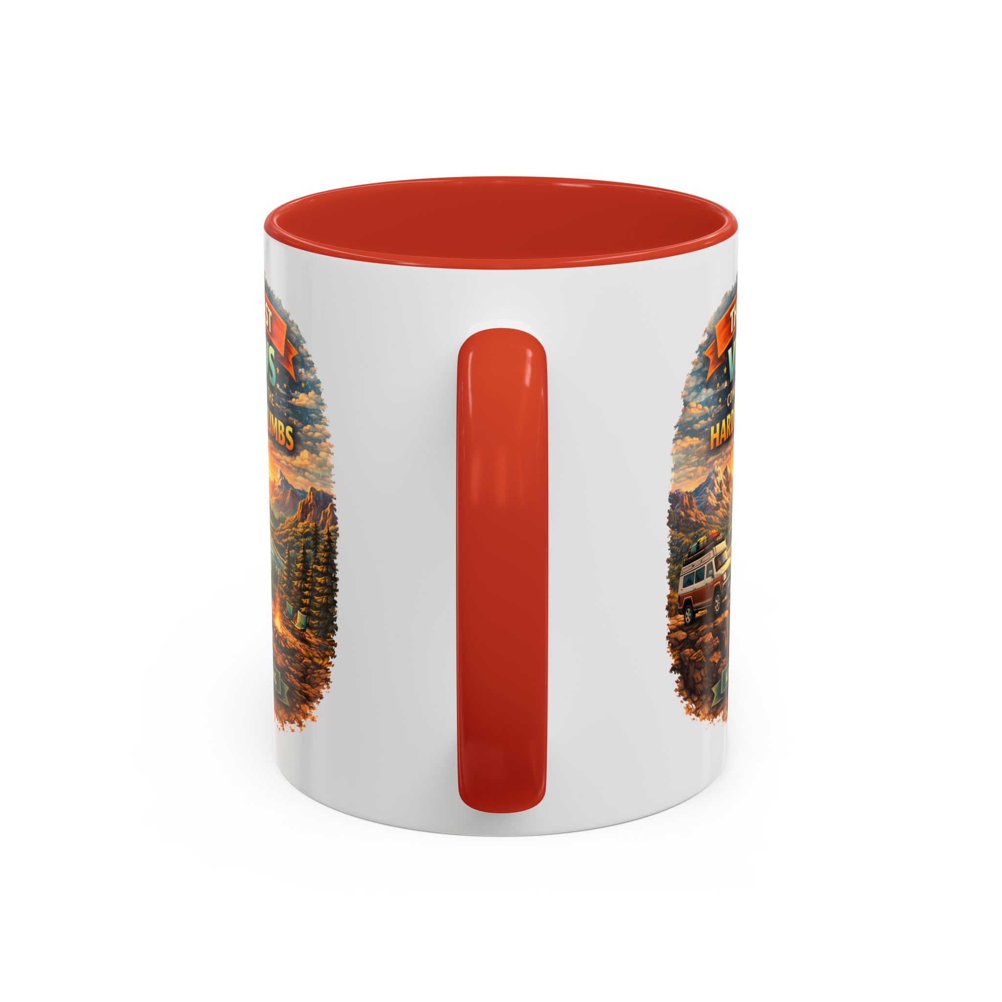 Accent Coffee Mug (11, 15oz) — "The Best Views" Design Scenic-Line
