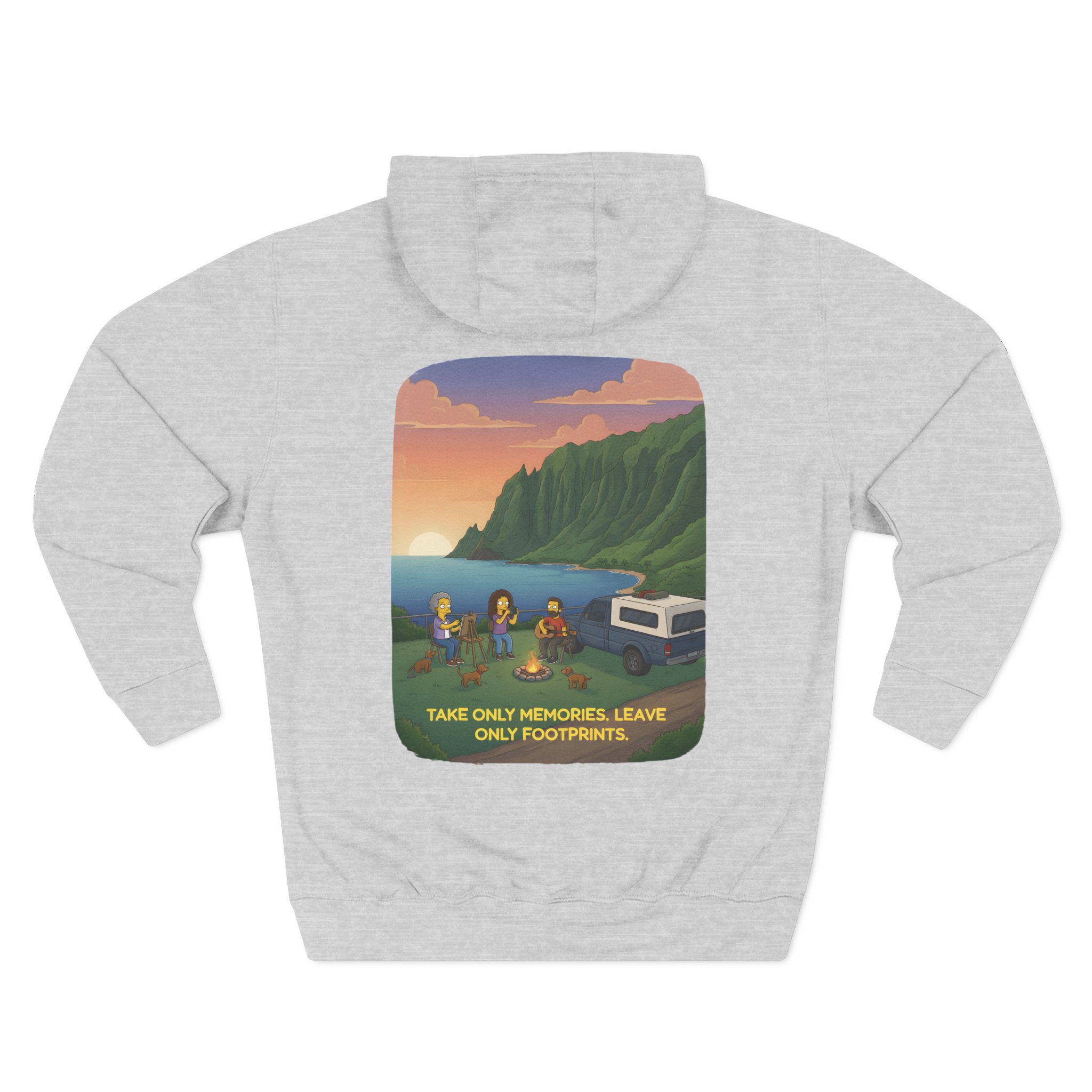 5467234409701897122_2048.jpeg Three-Panel Fleece Hoodie - "Take Only Memories-Leave Only Footprints" Design Sitcom-Line