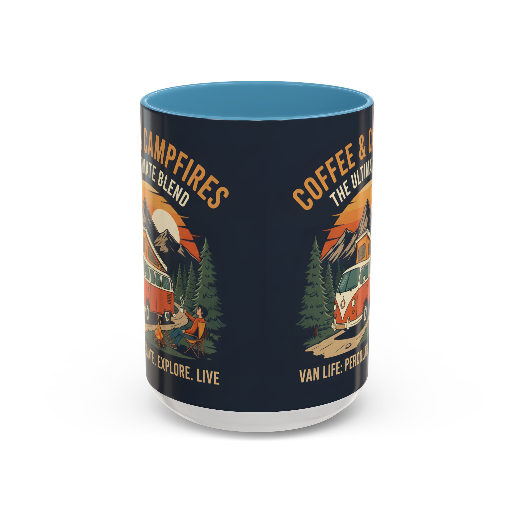 Accent Coffee Mug (11, 15oz) — "Coffee and campfires"
