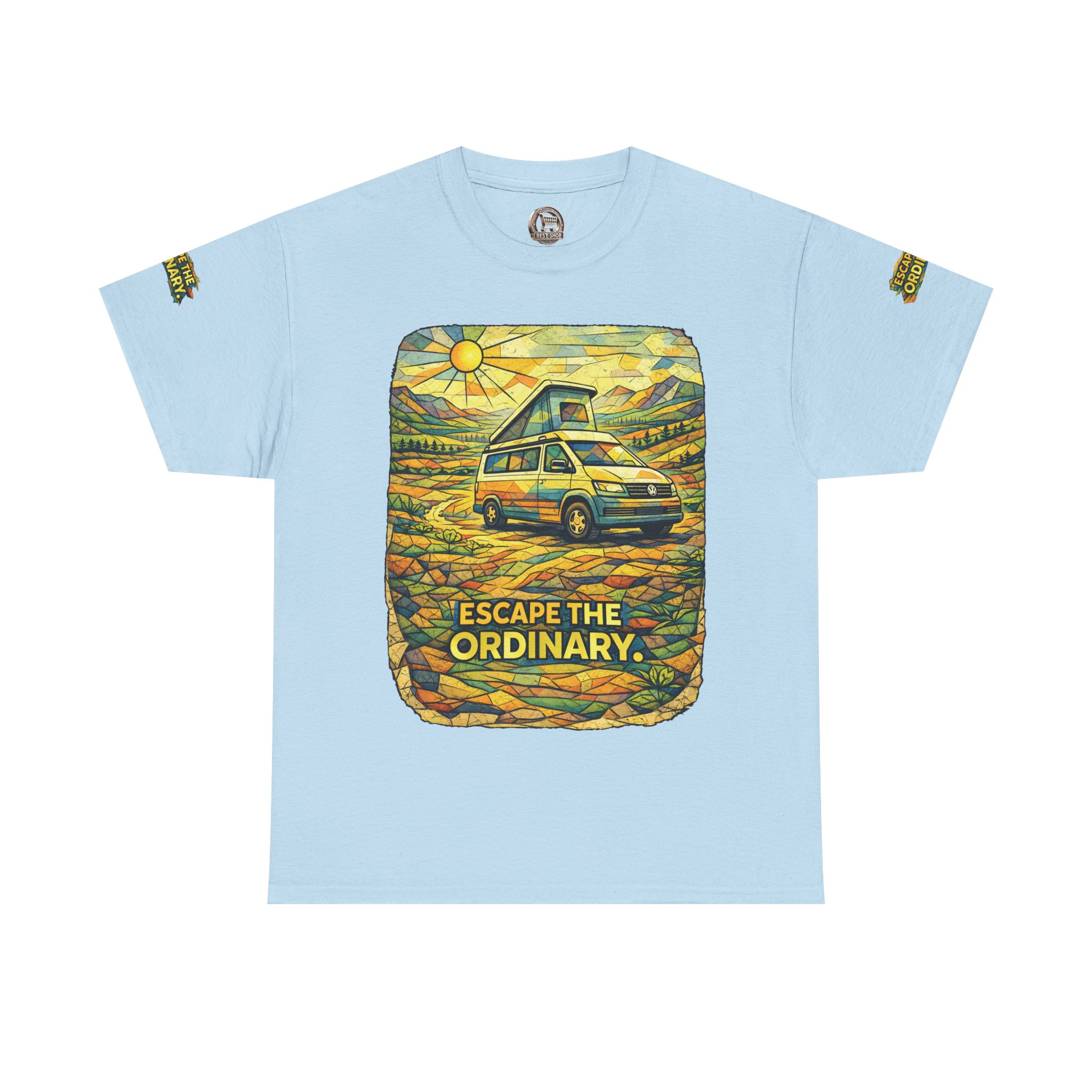 5468885122564332184_2048.jpeg Unisex Heavy Cotton Tee — "Escape The Ordinary" Design Cubic-Line