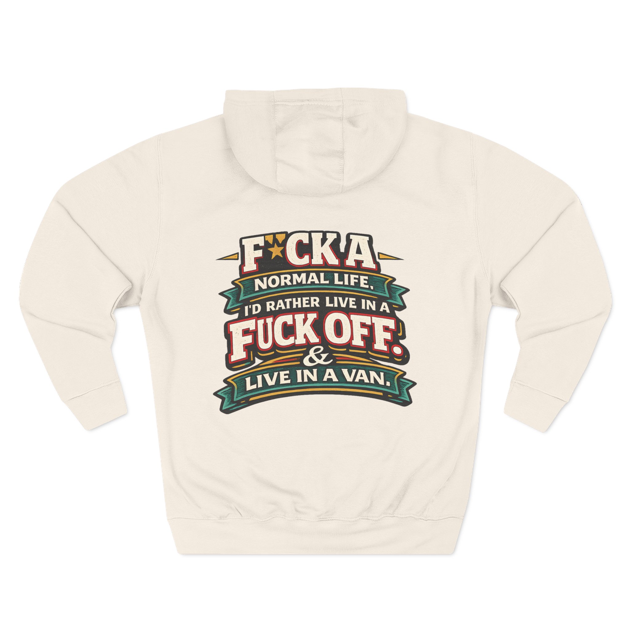 5473454027961985980_2048.jpeg Three-Panel Fleece Hoodie - "Fuck A Normal Life" Design F**K-Line