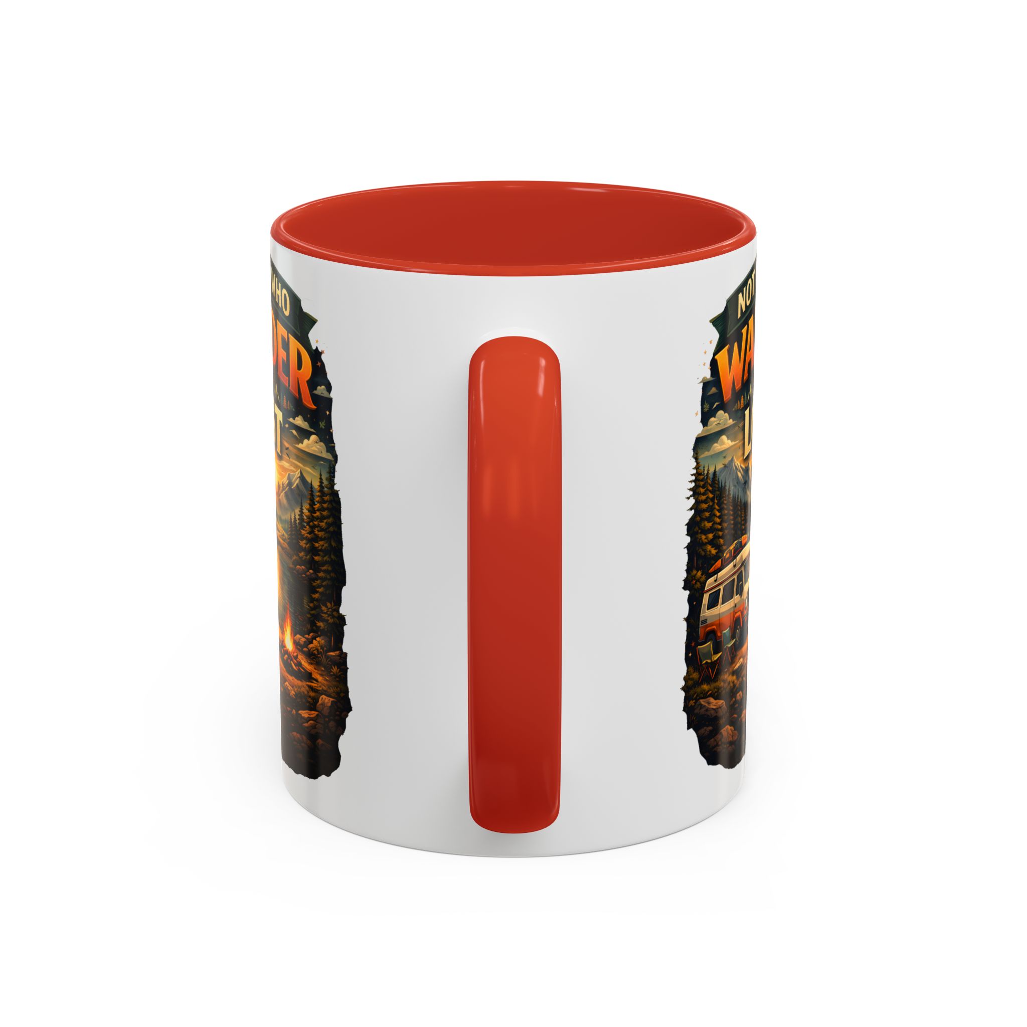 Accent Coffee Mug (11, 15oz) — "Not All Who Wander Are Lost" Design Scenic-Line