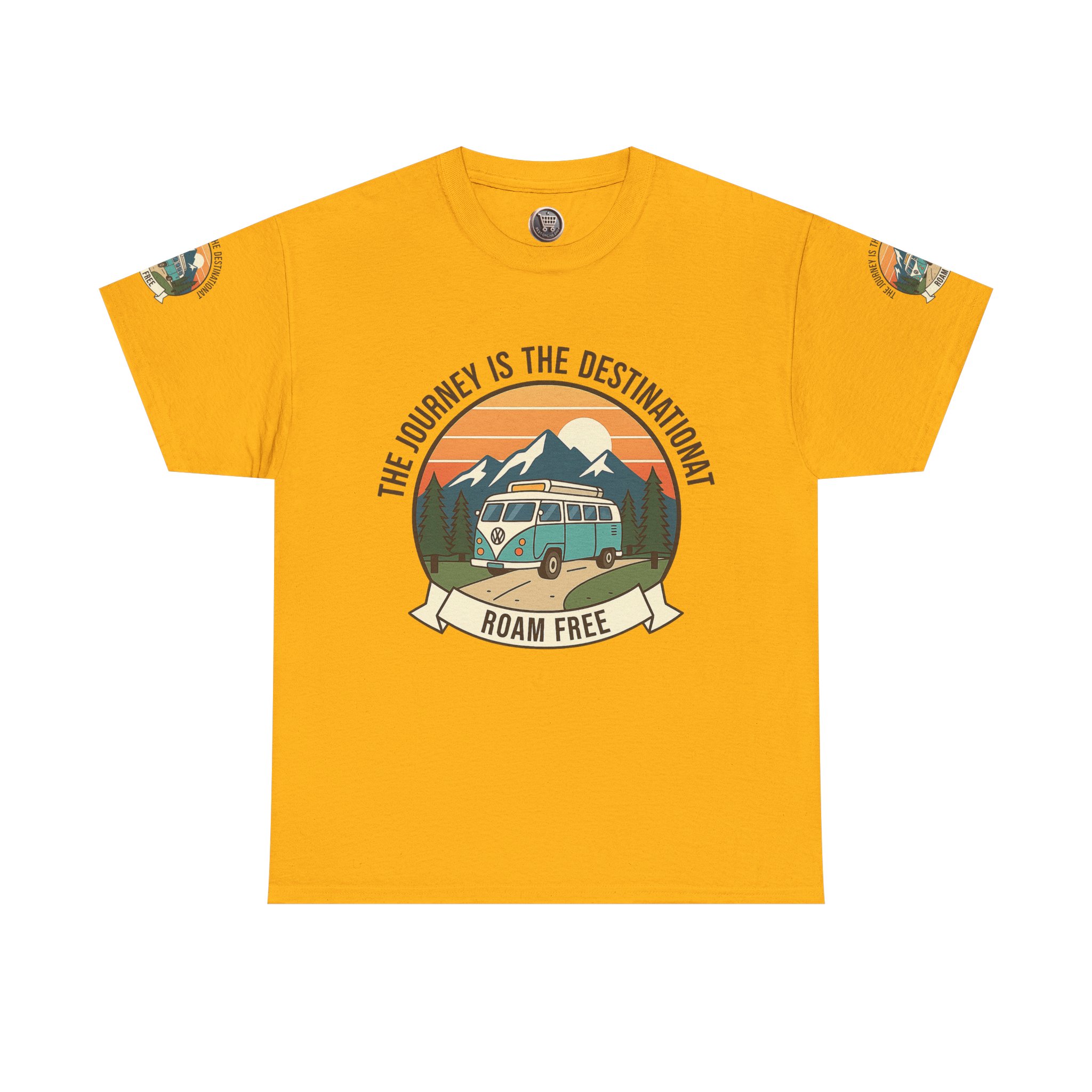 Unisex Heavy Cotton Tee — "The Journey Is The Destination" Roam Free Travel Shirt