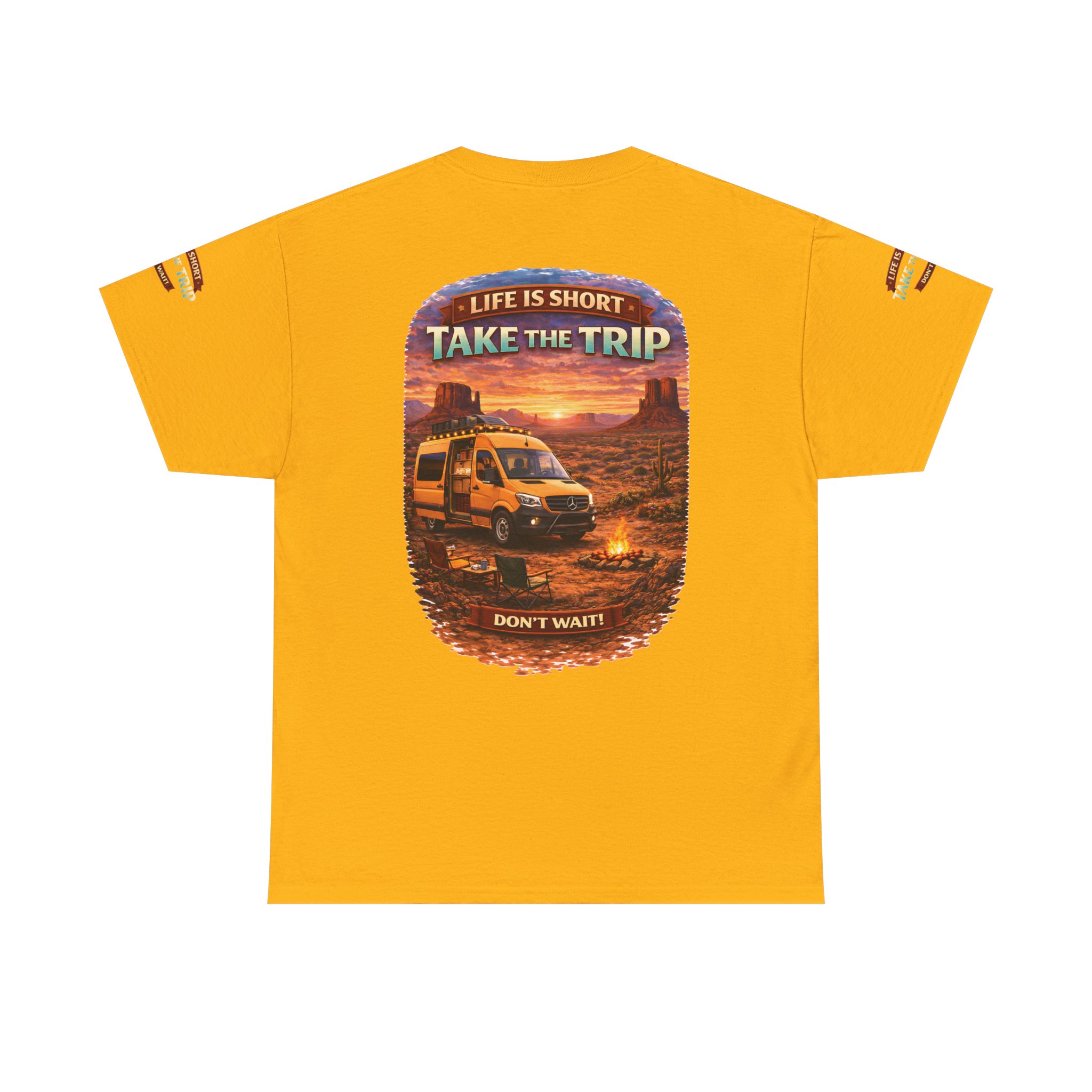 Unisex Heavy Cotton Tee — "Life Is To Short-Take The Trip" Design Scenic-Line