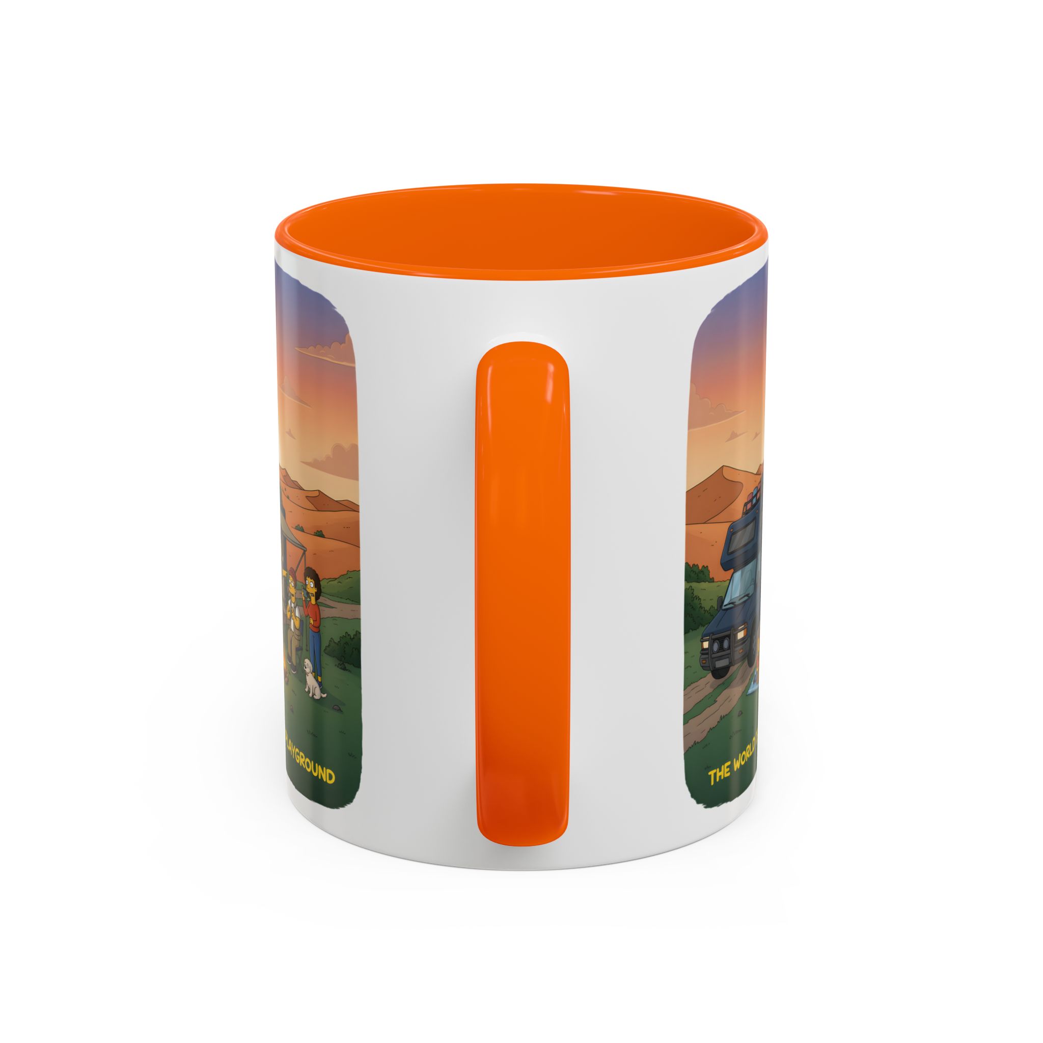 Accent Coffee Mug (11, 15oz) — "The World Is Your playground" Design Sitcom-Line