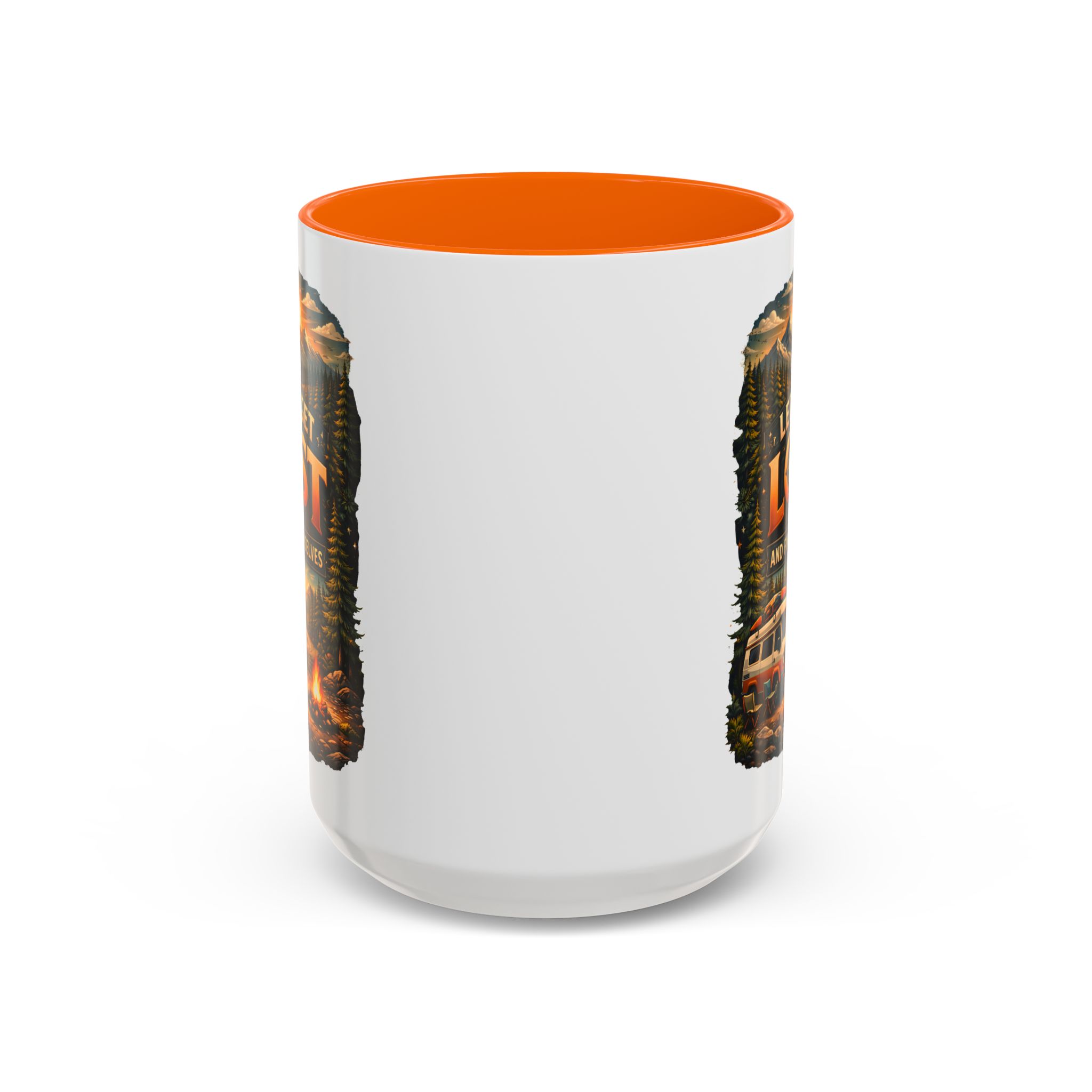 Accent Coffee Mug (11, 15oz) — "Let´s Get Lost And Find Ourselfs" Design Scenic-Line