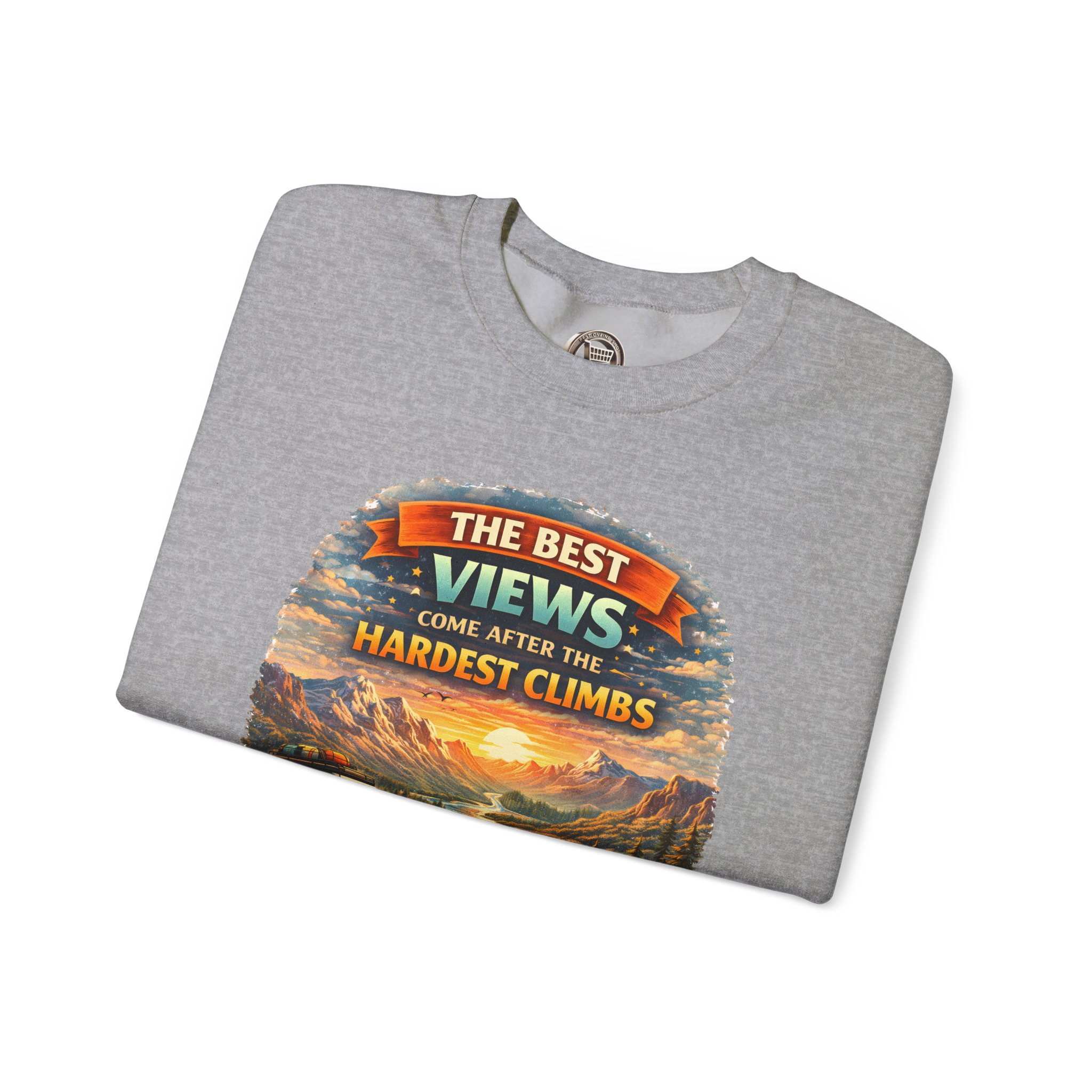 Unisex Heavy Blend™ Crewneck Sweatshirt — "The Best Views" Design Scenic-Line