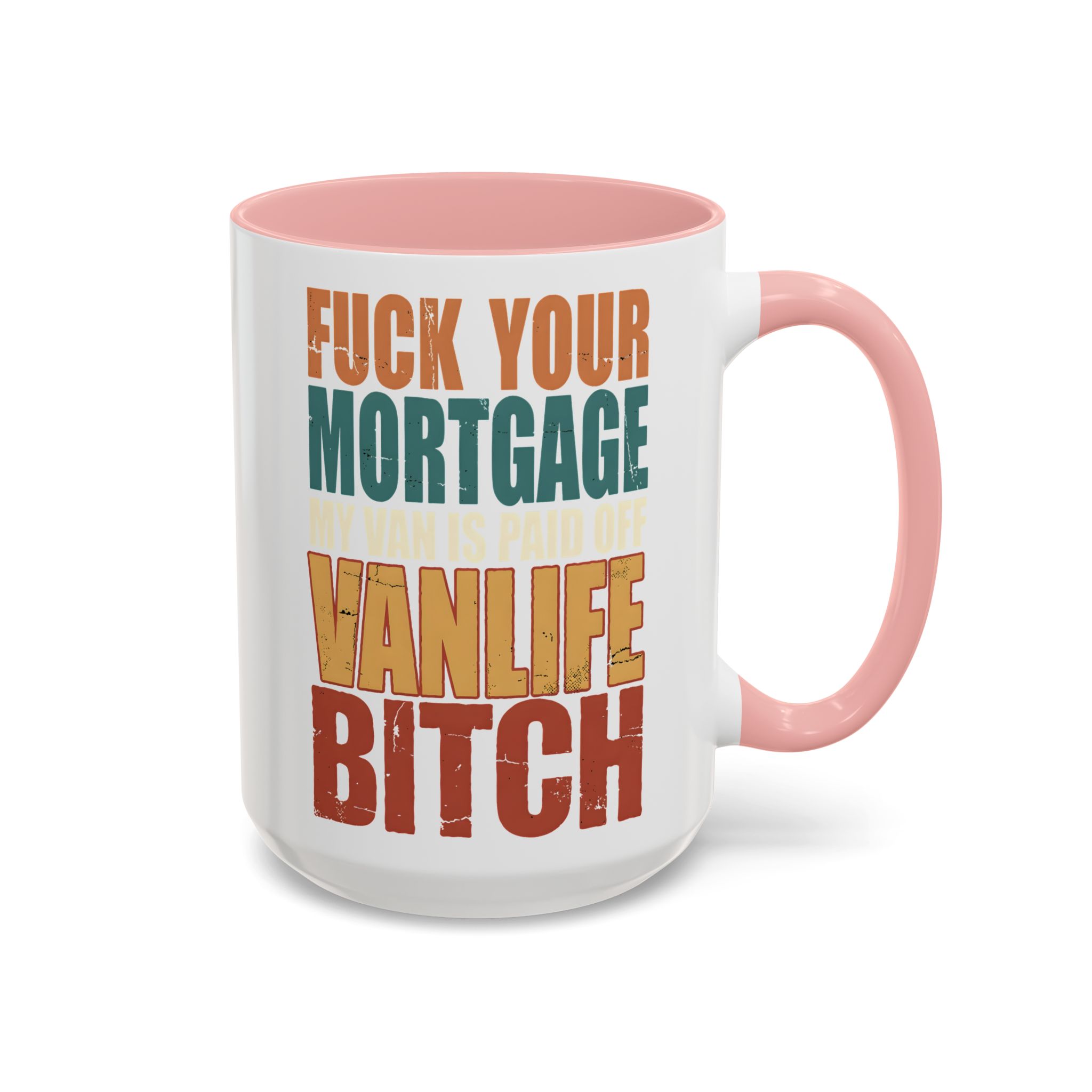 Accent Coffee Mug (11, 15oz) — "Fuck Your Mortgage" Design F**K-Line