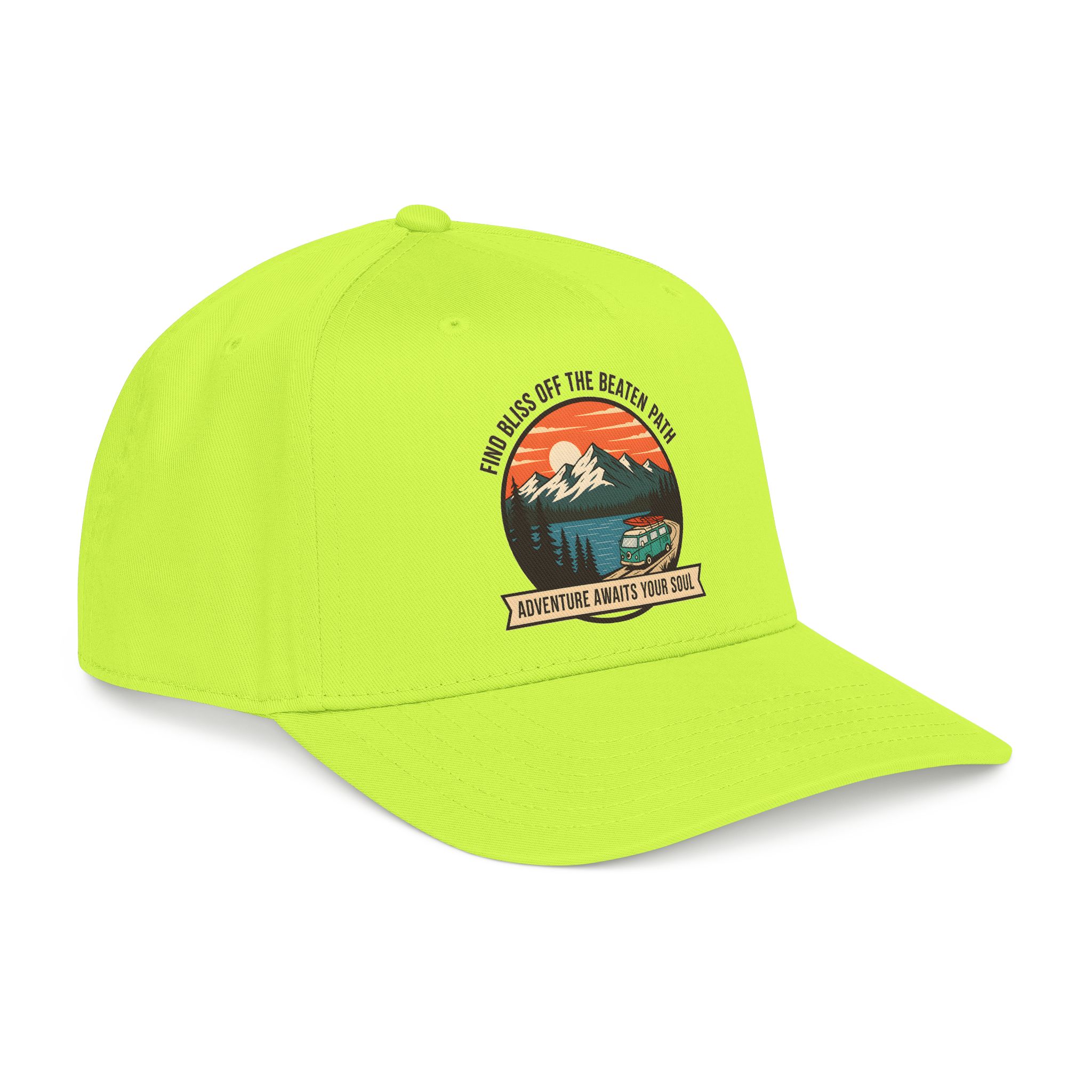 5491028091176700012_2048.jpeg Baseball Cap — "Find Bliss of the beaten patch-Adventure Awaits Your Soul" Vintage Mountain Camp Camper Design