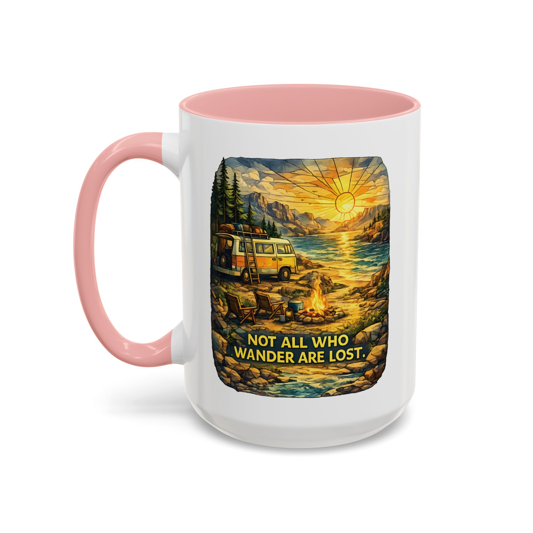 5493973102301803879_2048.jpeg Accent Coffee Mug (11, 15oz) — "Not All Who Wander Are Lost" Design Cubic-Line
