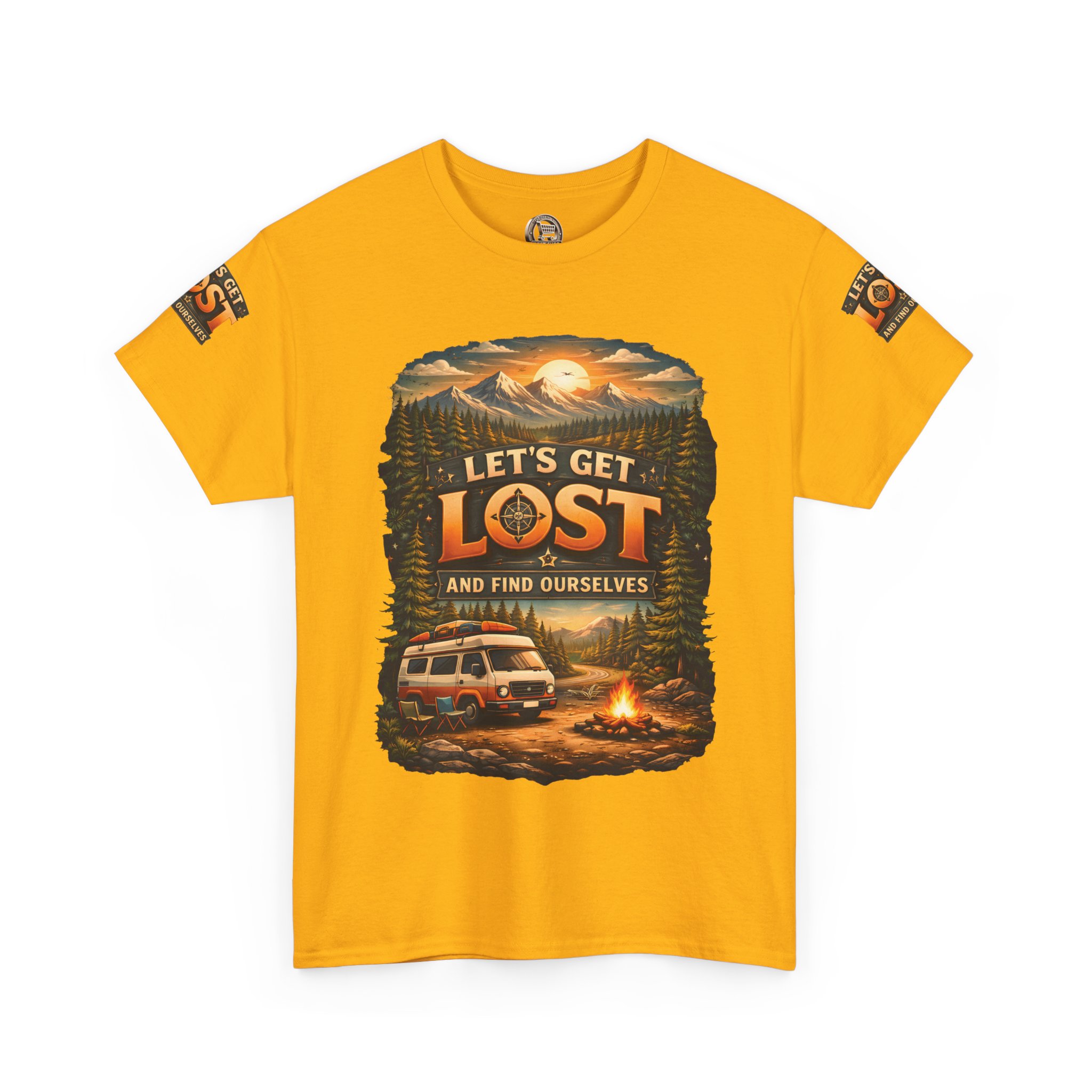 Unisex Heavy Cotton Tee — "Let´s Get Lost And Found Ourselfs" Design Scenic-Line