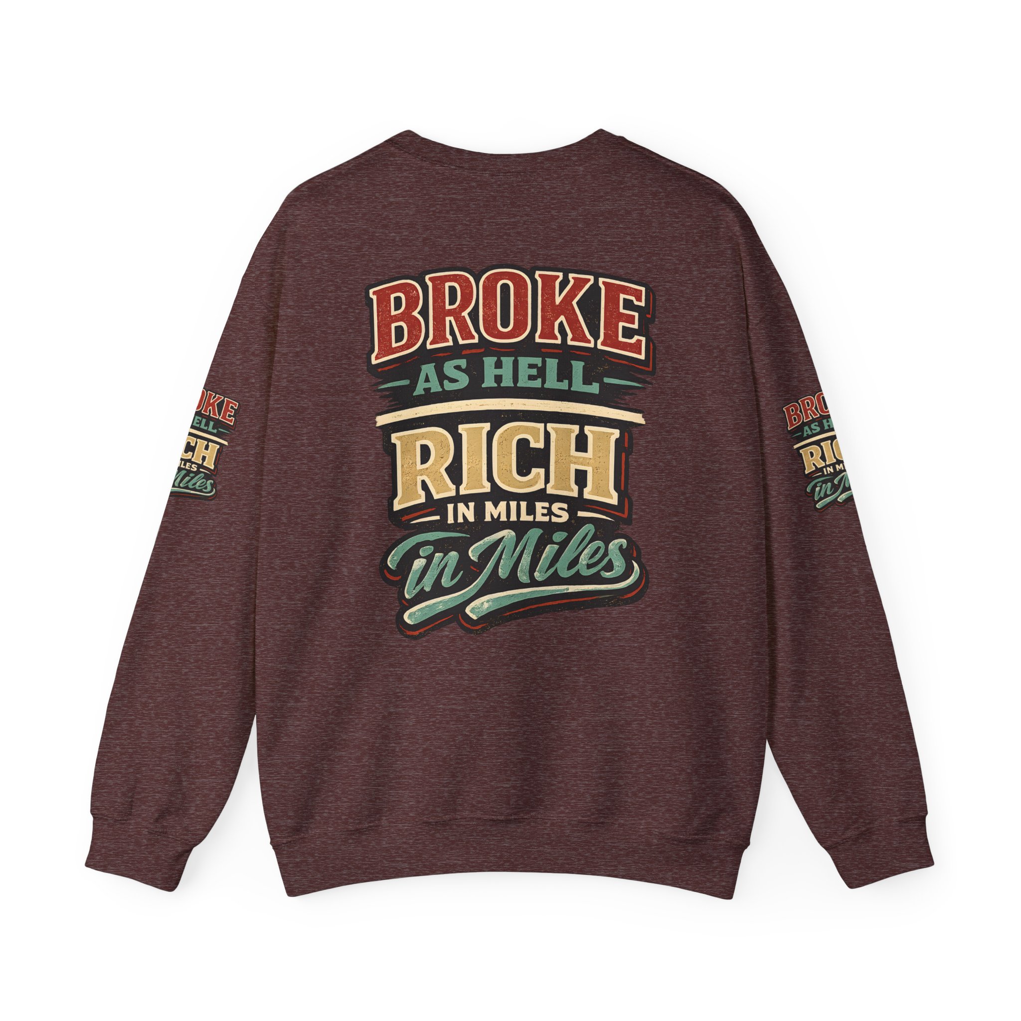 Unisex Heavy Blend™ Crewneck Sweatshirt — "Broke As Hell" Design F**K-Line
