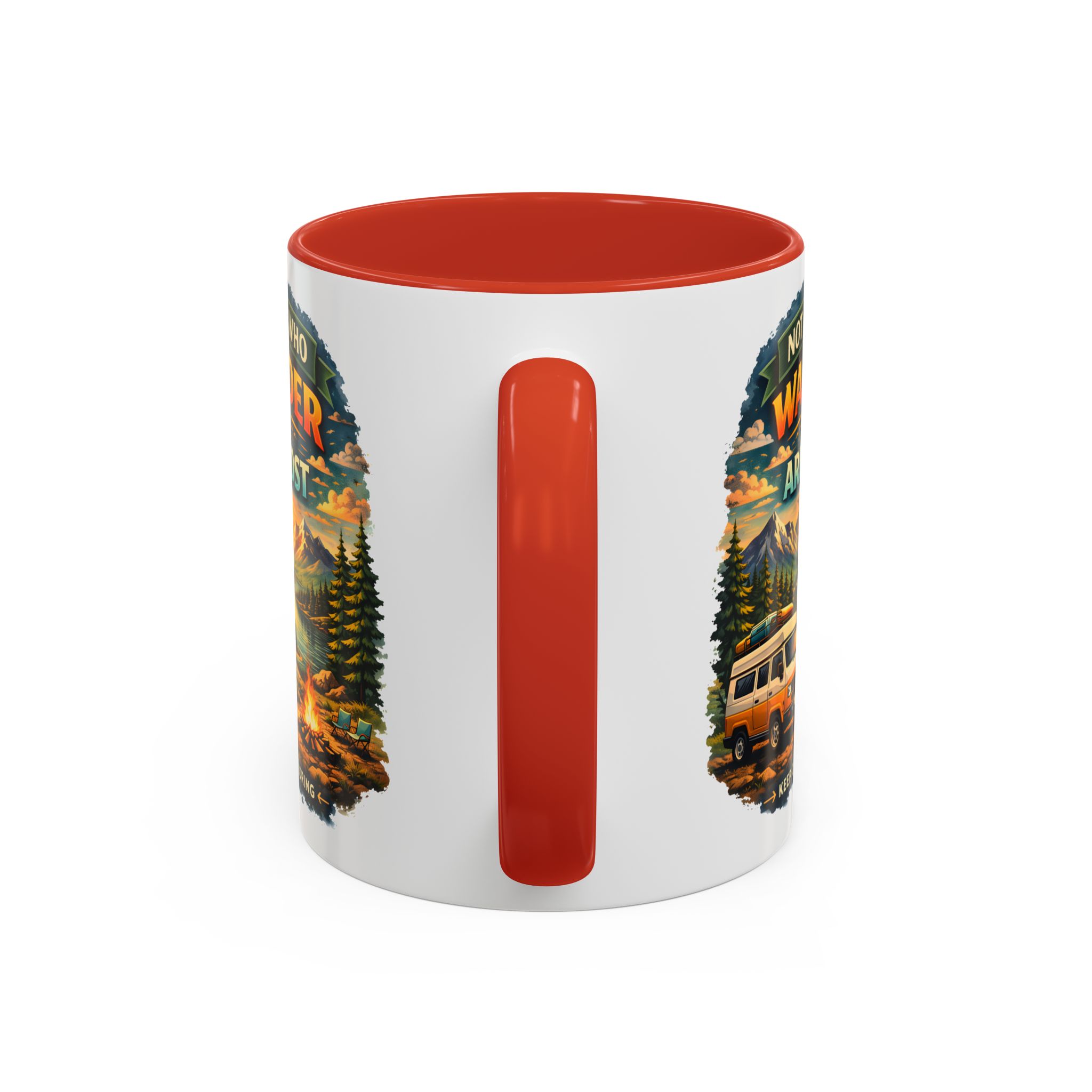 Accent Coffee Mug (11, 15oz) — "Not All Who Wander Are Lost" Design Scenic-Line