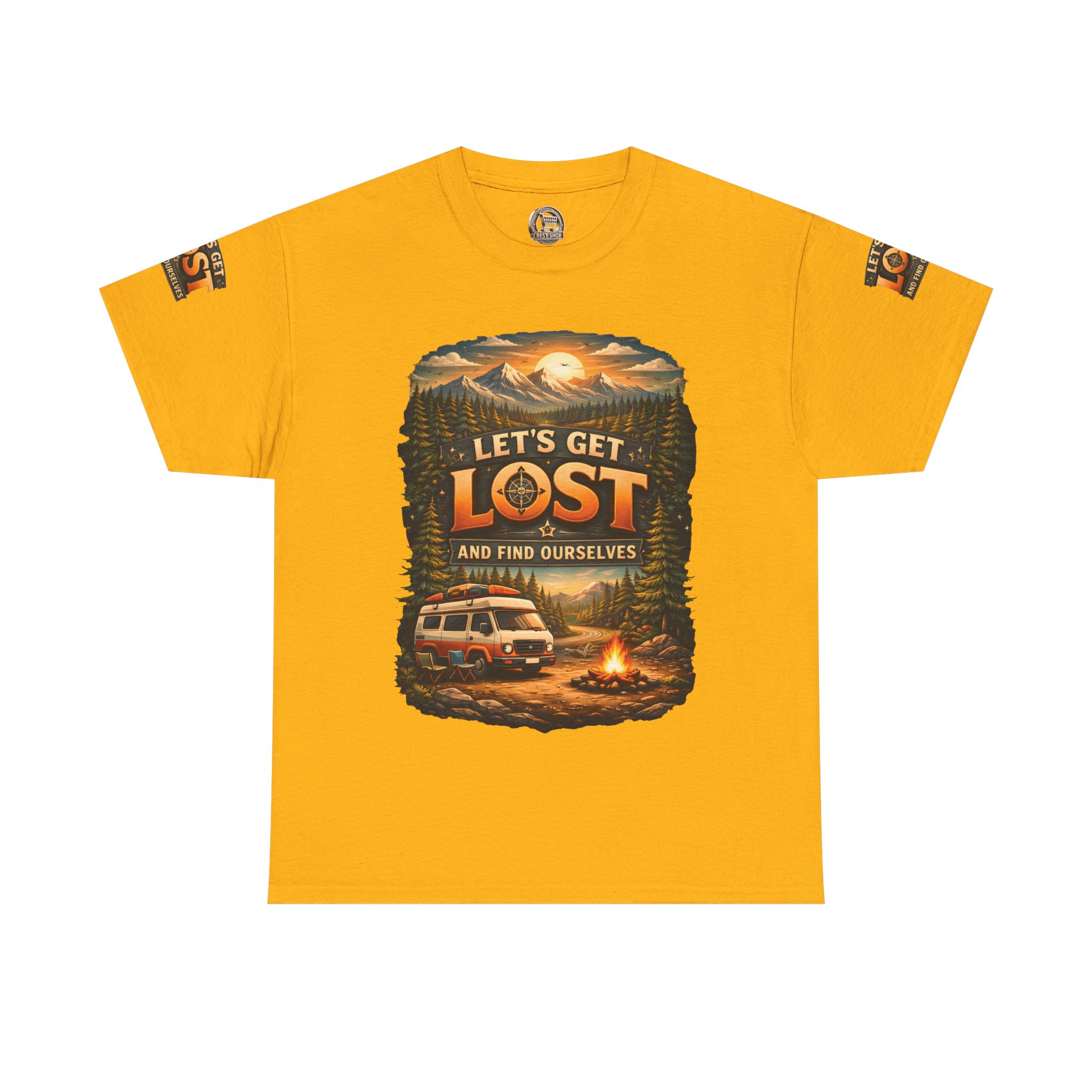Unisex Heavy Cotton Tee — "Let´s Get Lost And Found Ourselfs" Design Scenic-Line
