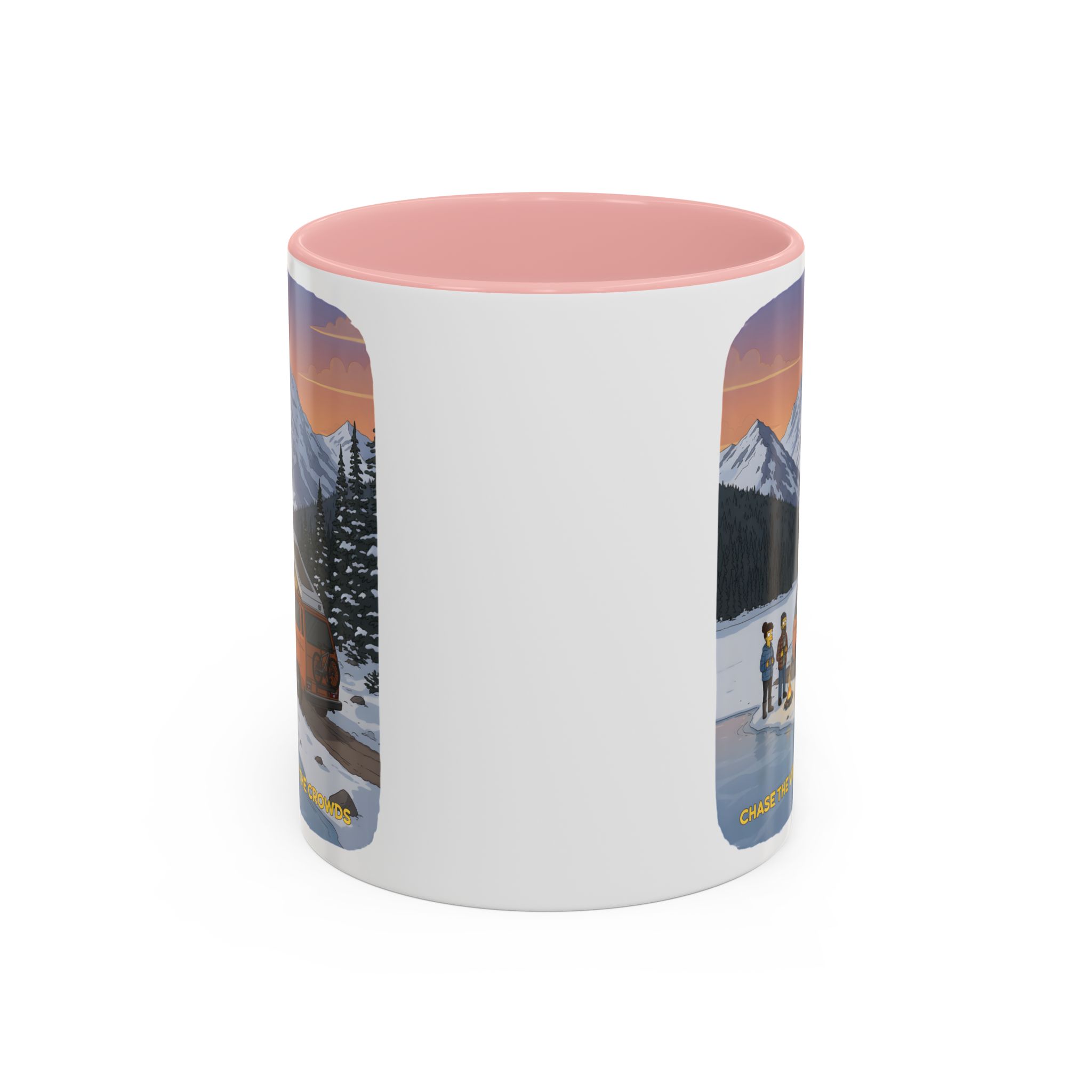 Accent Coffee Mug (11, 15oz) — "Chase The Views-Not The Crowds"" Design Sitcom-Line