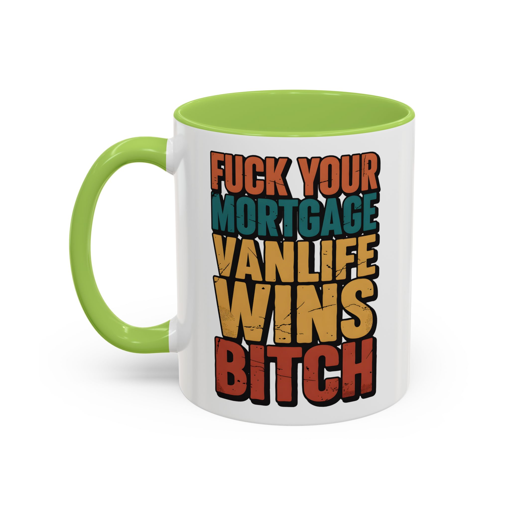 Accent Coffee Mug (11, 15oz) — "Fuck Your Mortgage" Design F**K-Line