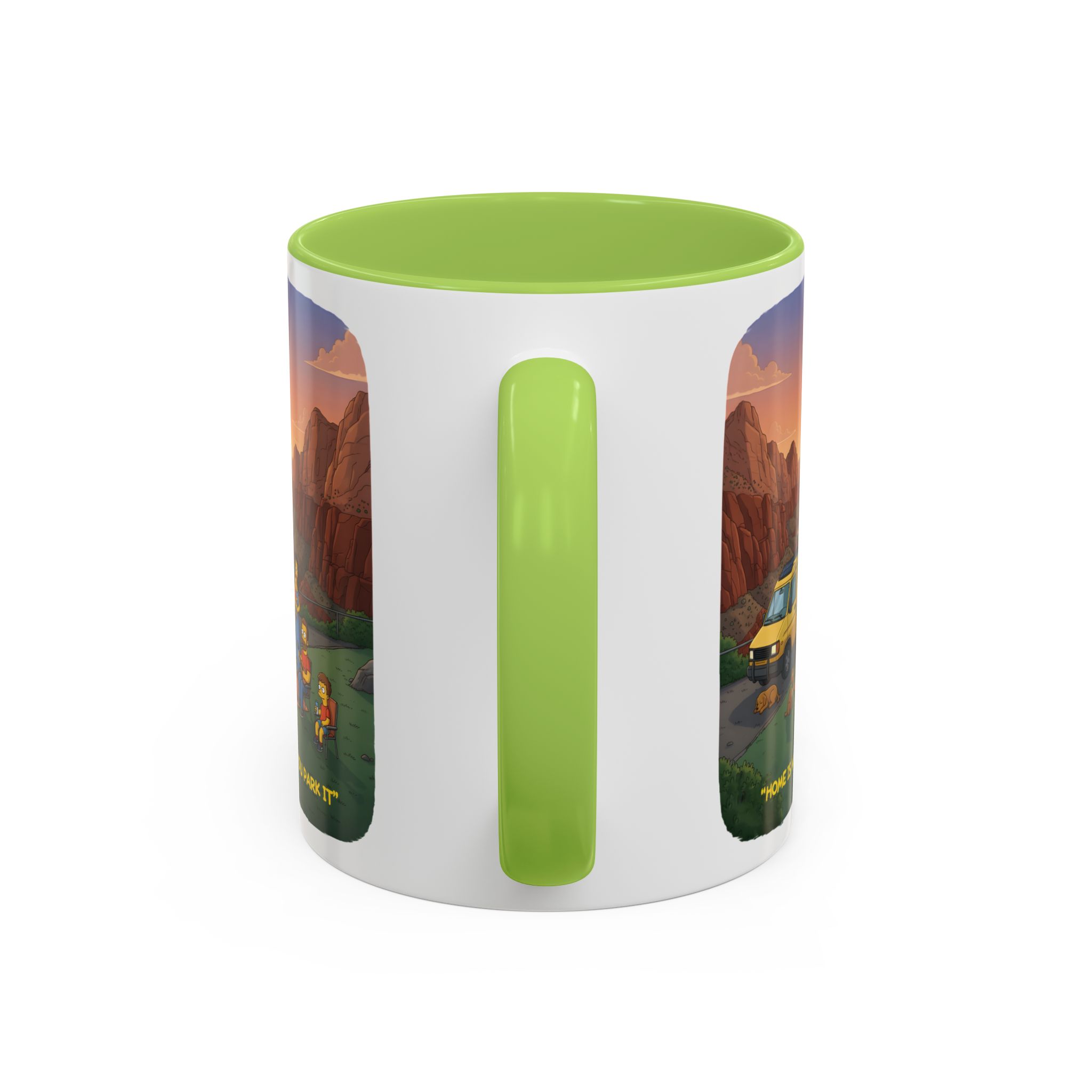 Accent Coffee Mug (11, 15oz) — "Home Is Where You Park It" Design Sitcom-Line
