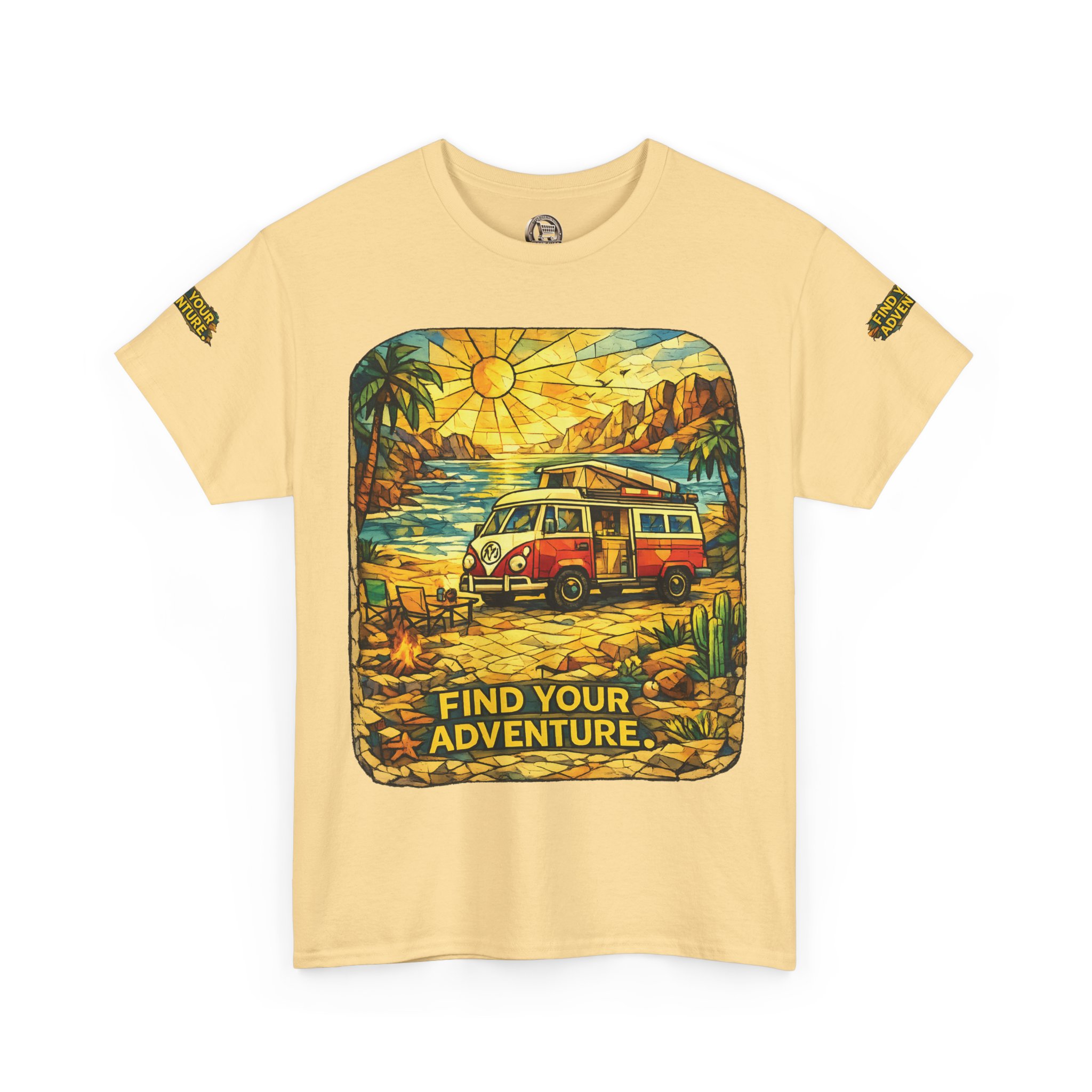 Unisex Heavy Cotton Tee — "Find Your Adventure" Design Cubic-Line
