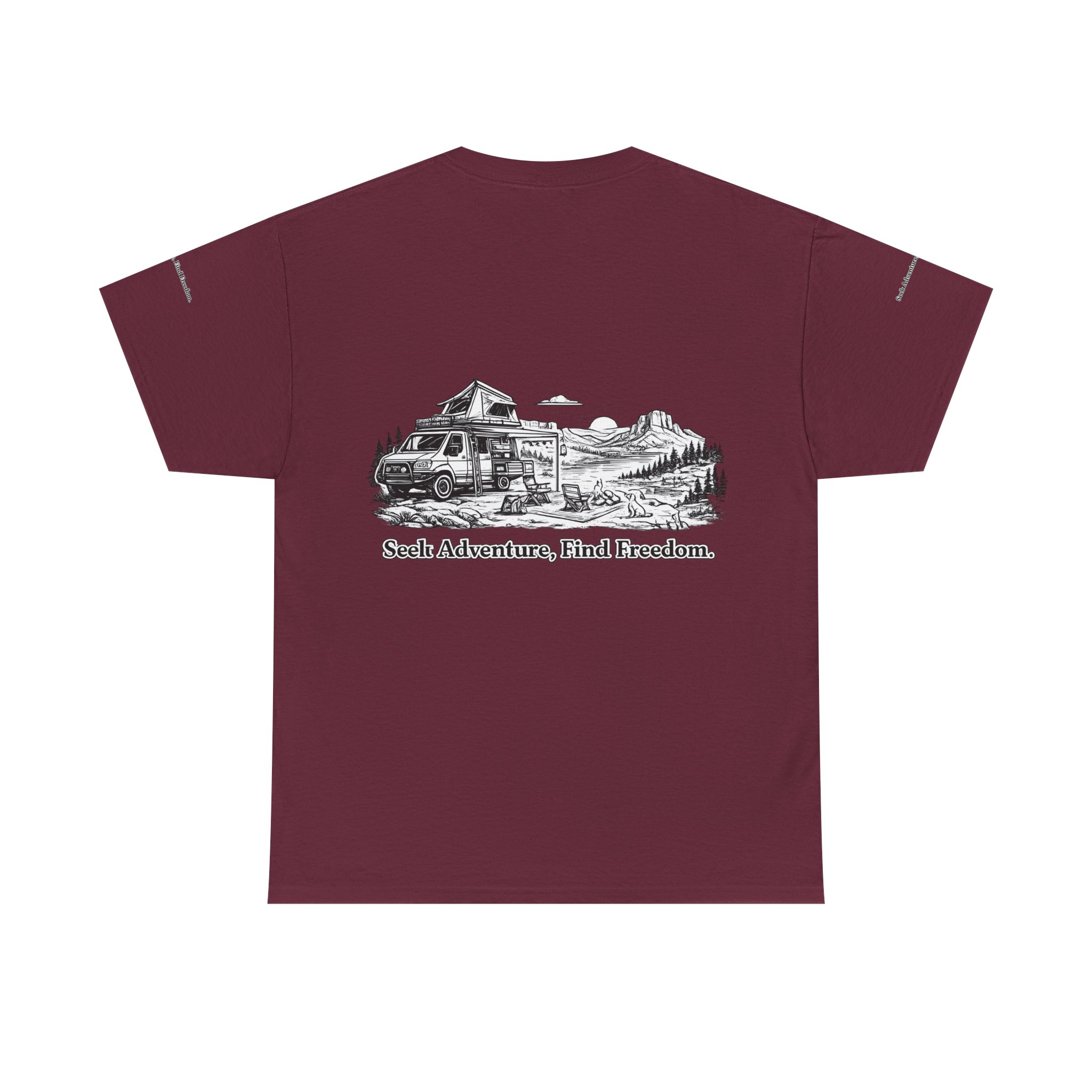 551143682813384715_2048.jpeg Unisex Heavy Cotton Tee — "Seek Adventure, Find Freedom" Design Minimal-Line