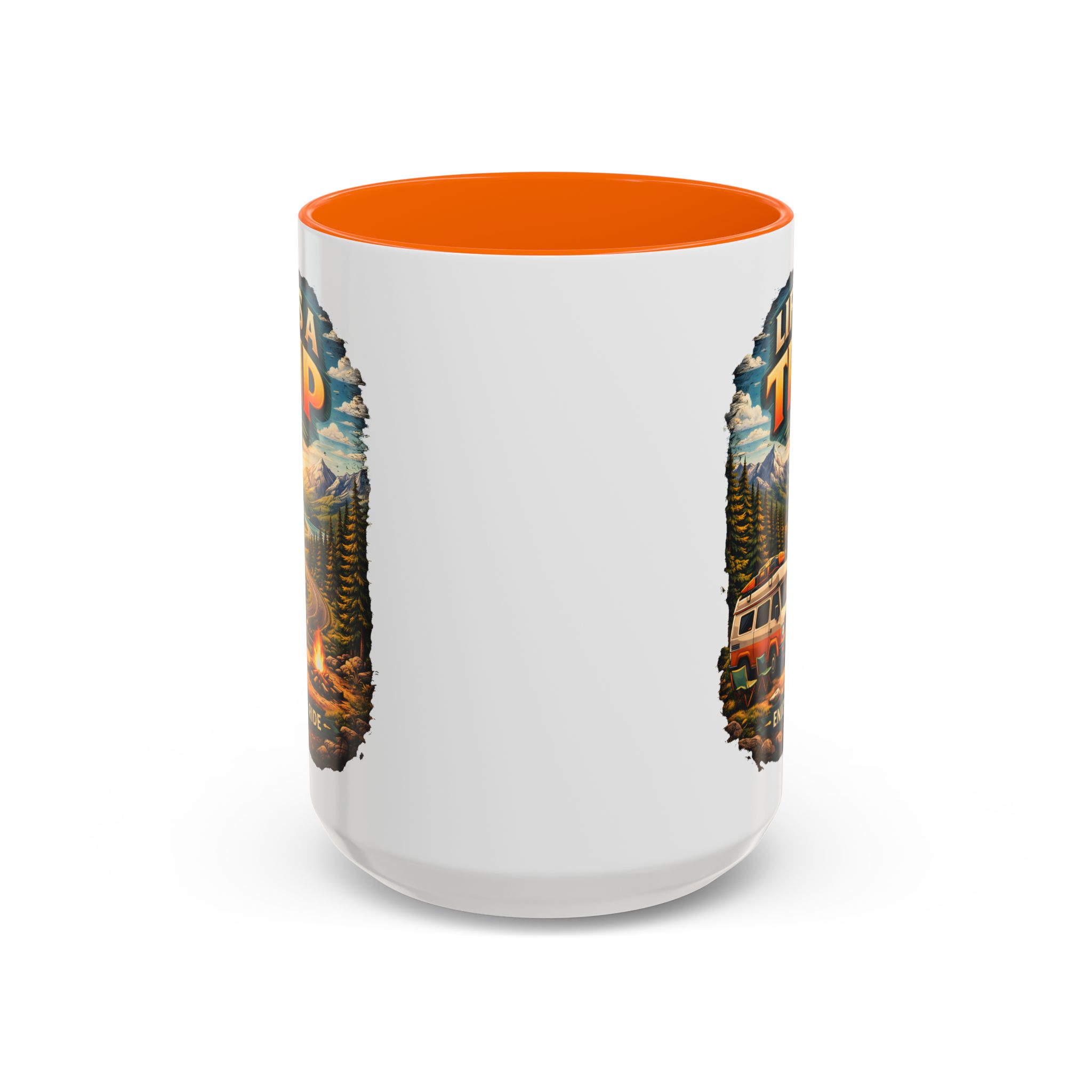 Accent Coffee Mug (11, 15oz) — "Life s A Trip" Design Scenic-Line