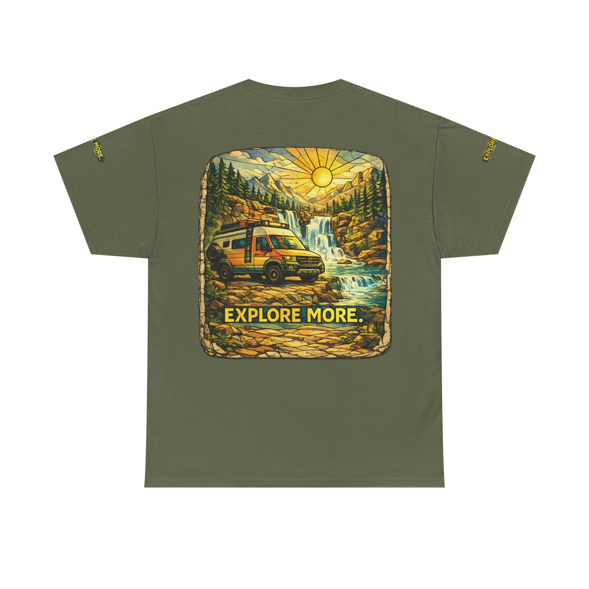 Unisex Heavy Cotton Tee — "Explore More" Design Cubic-Line