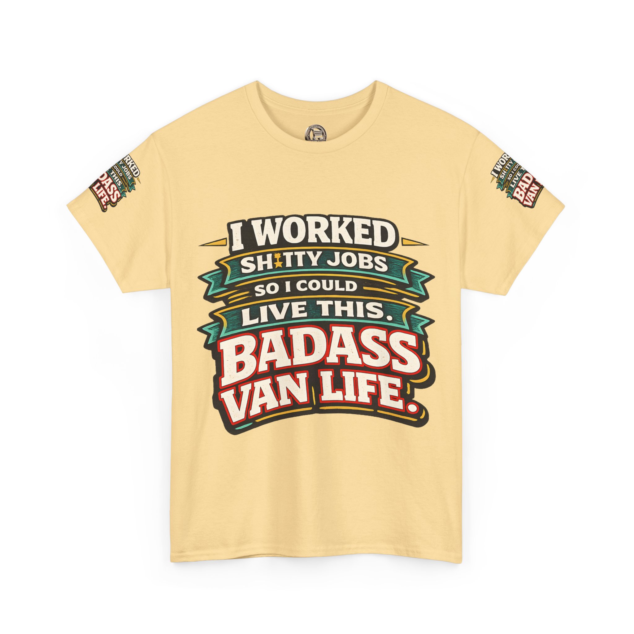 Unisex Heavy Cotton Tee — "I Worked Shitty Jobs" Design F**K-Line