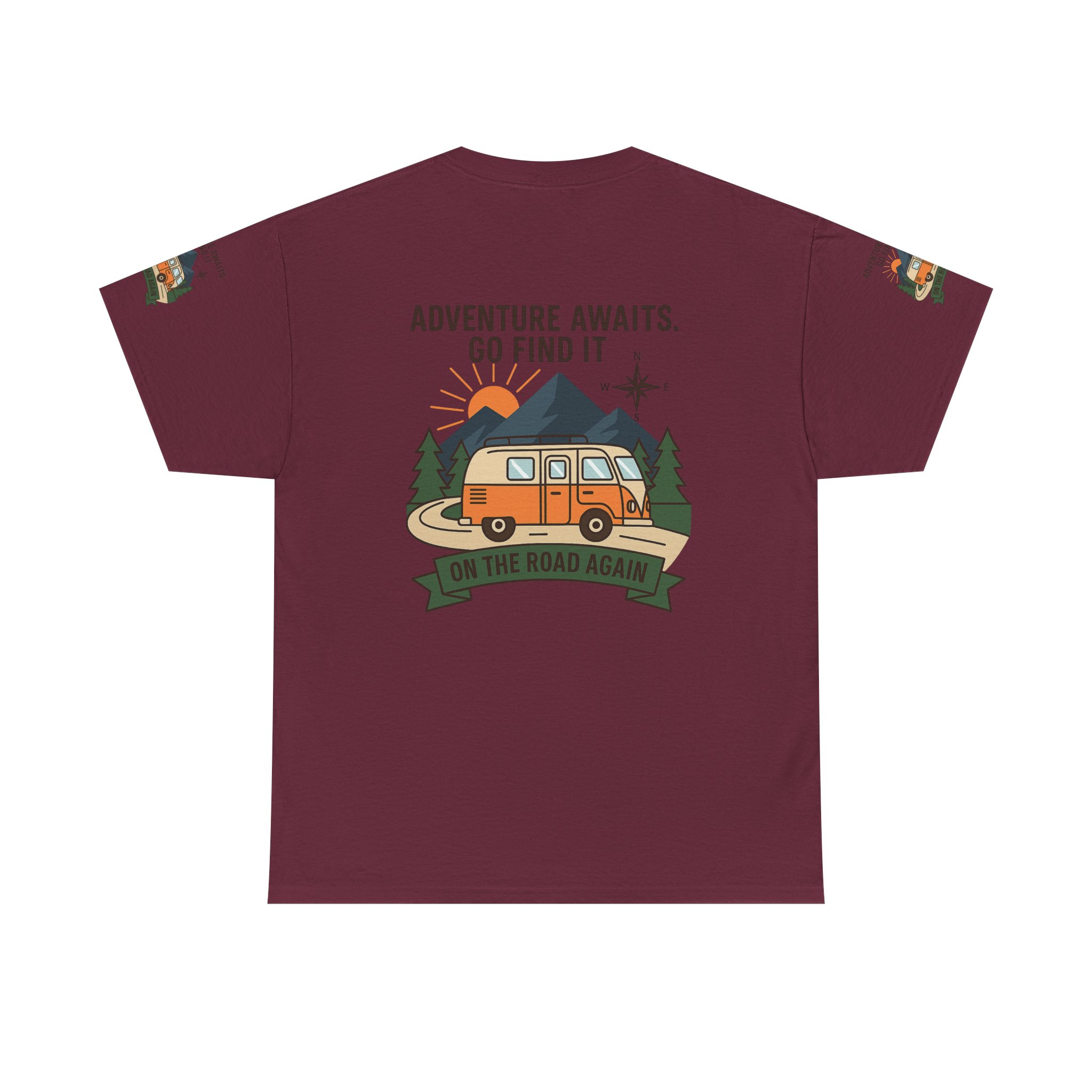 5528078333163390160_2048.jpeg Unisex Heavy Cotton Tee — 'Adventure Awaits. Go Find It' Camper Van T‑Shirt