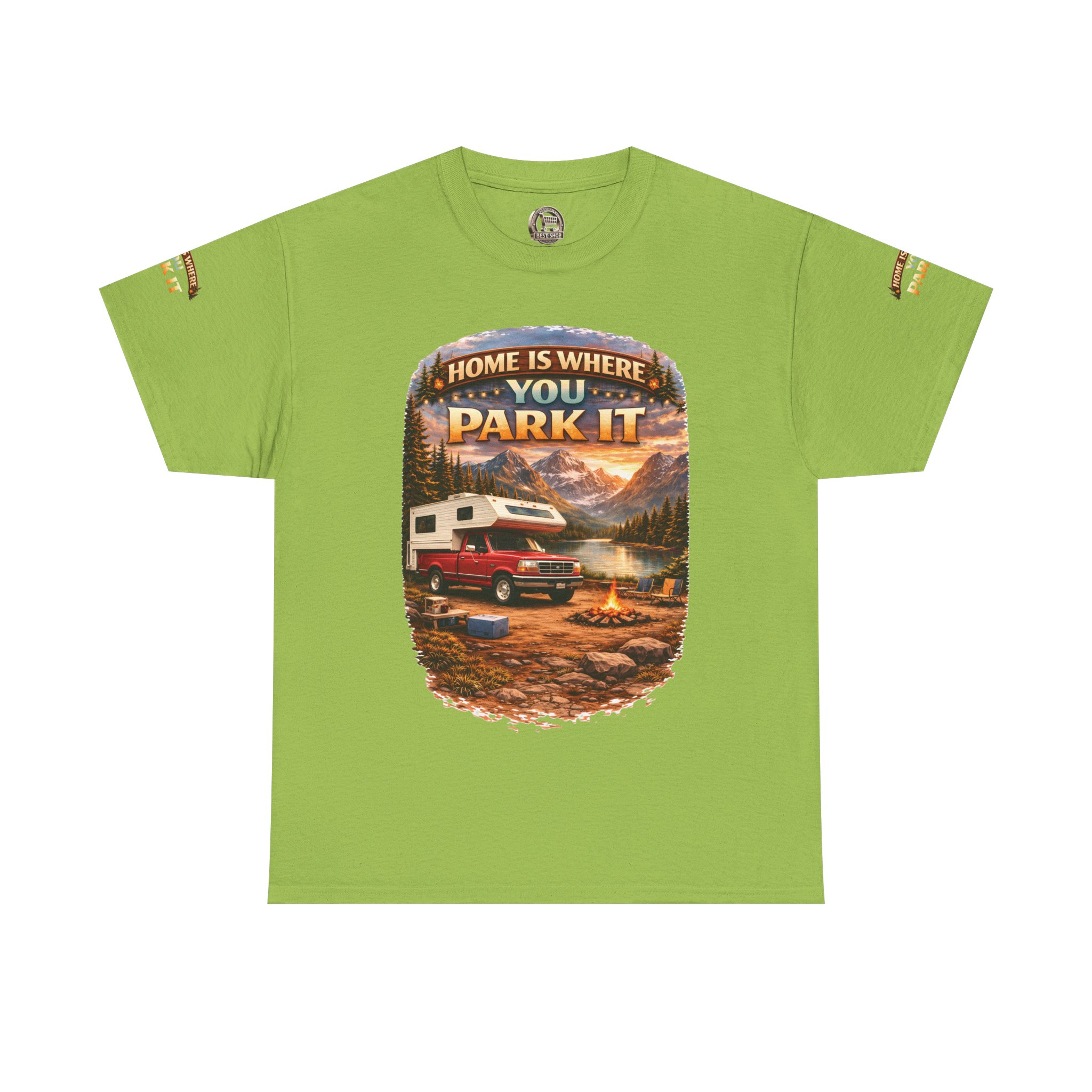 5536795182806877146_2048.jpeg Unisex Heavy Cotton Tee — "Home Is Where You Park It" Design Scenic-Line