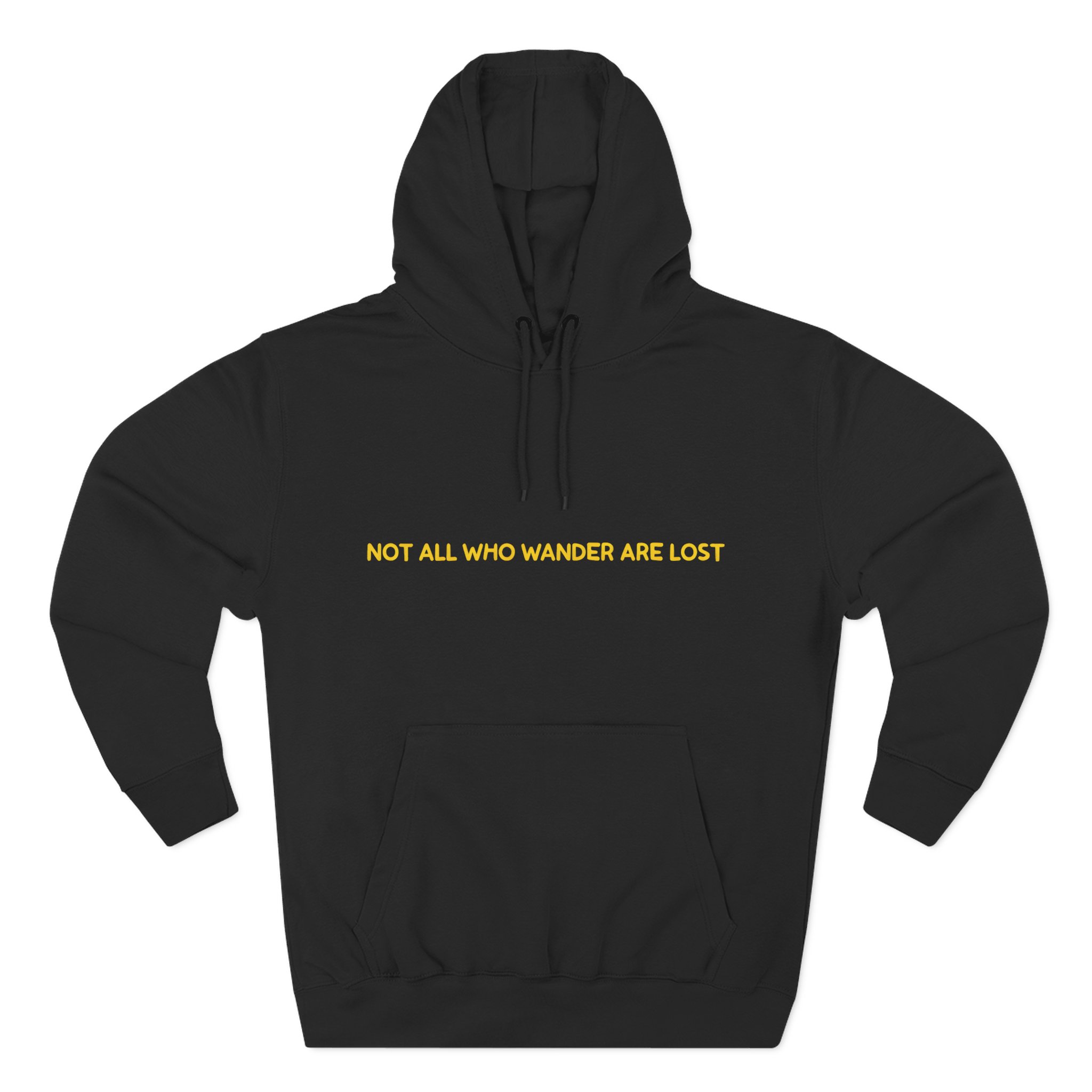 Three-Panel Fleece Hoodie - "Not All Who Wander Are Lost" Design Sitcom-Line