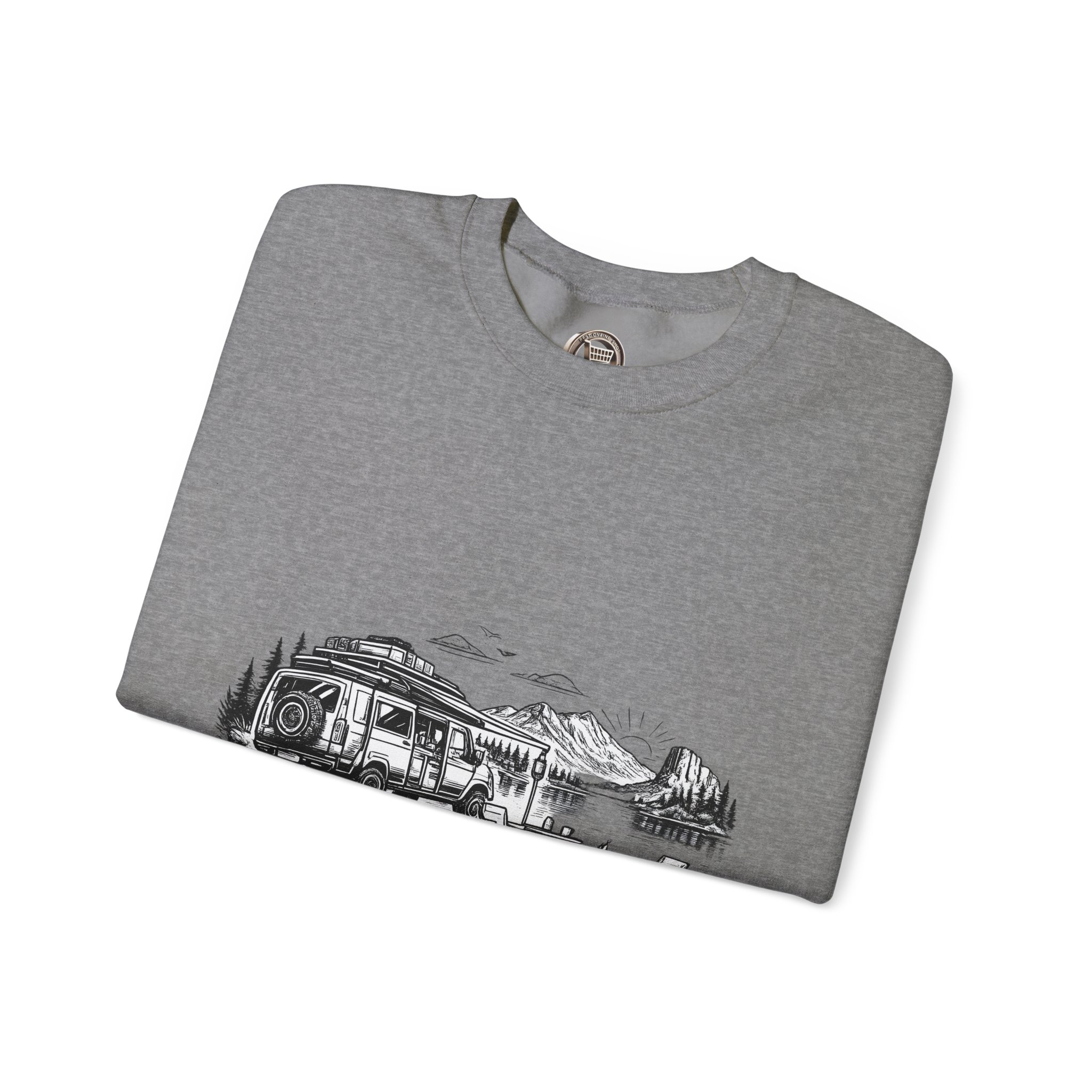 Unisex Heavy Blend™ Crewneck Sweatshirt — "Lifes A Journey,Enjoy The Ride" Design Minimal-Line