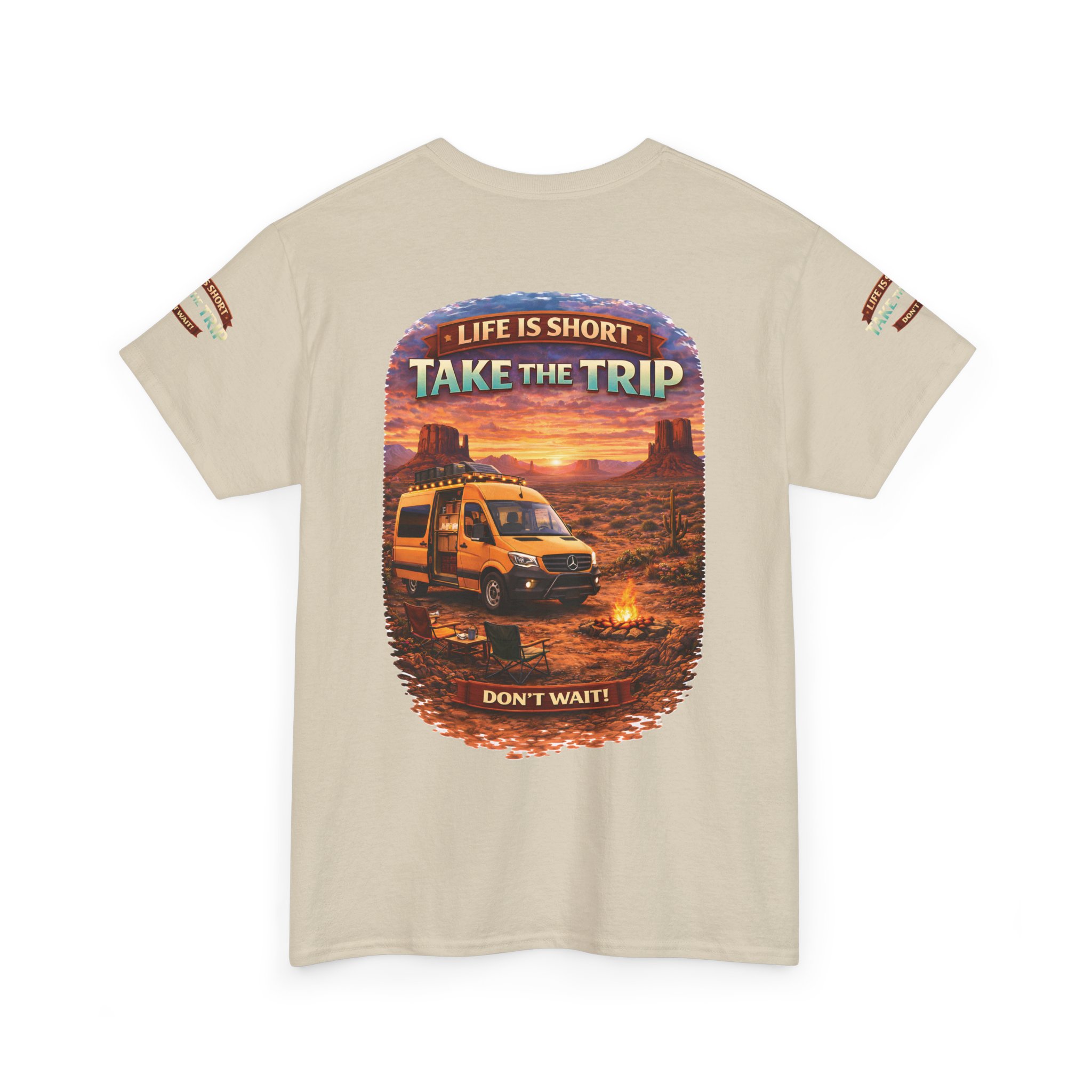 Unisex Heavy Cotton Tee — "Life Is To Short-Take The Trip" Design Scenic-Line