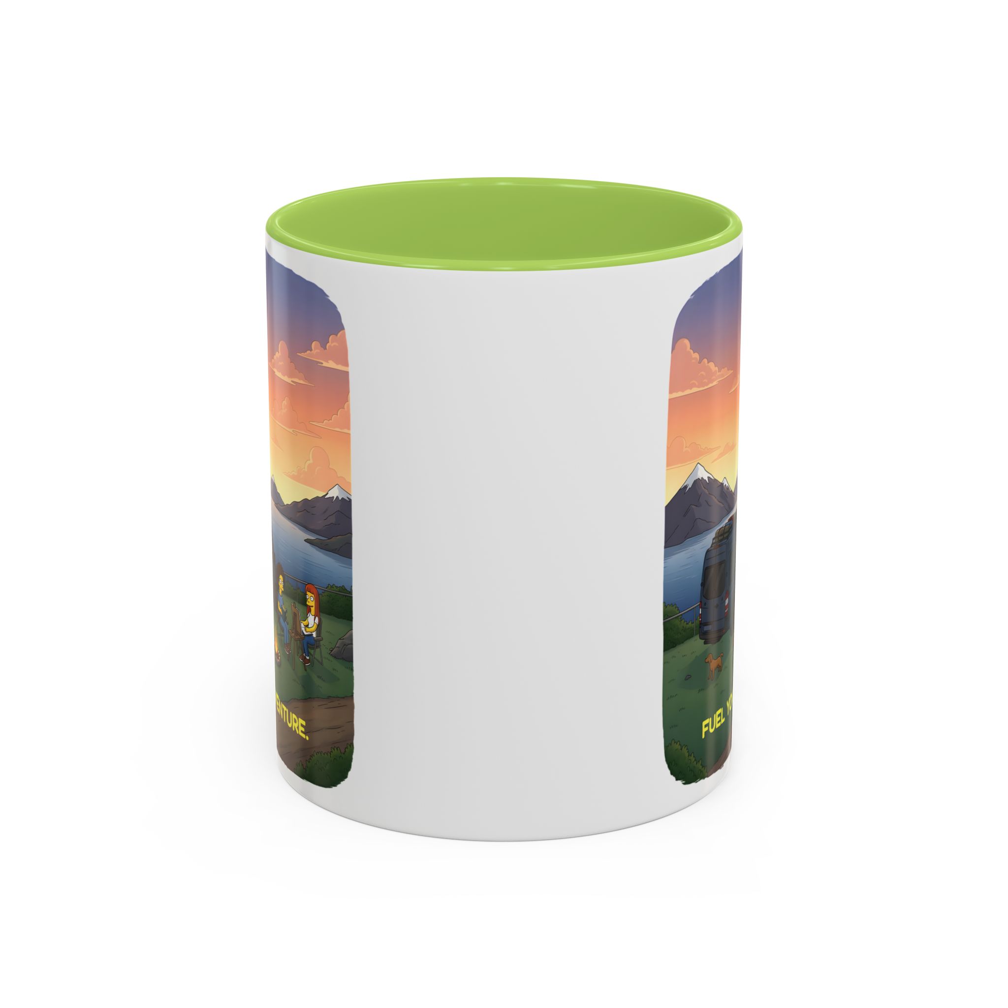Accent Coffee Mug (11, 15oz) — "Fuel Your Adventure" Design Sitcom-Line