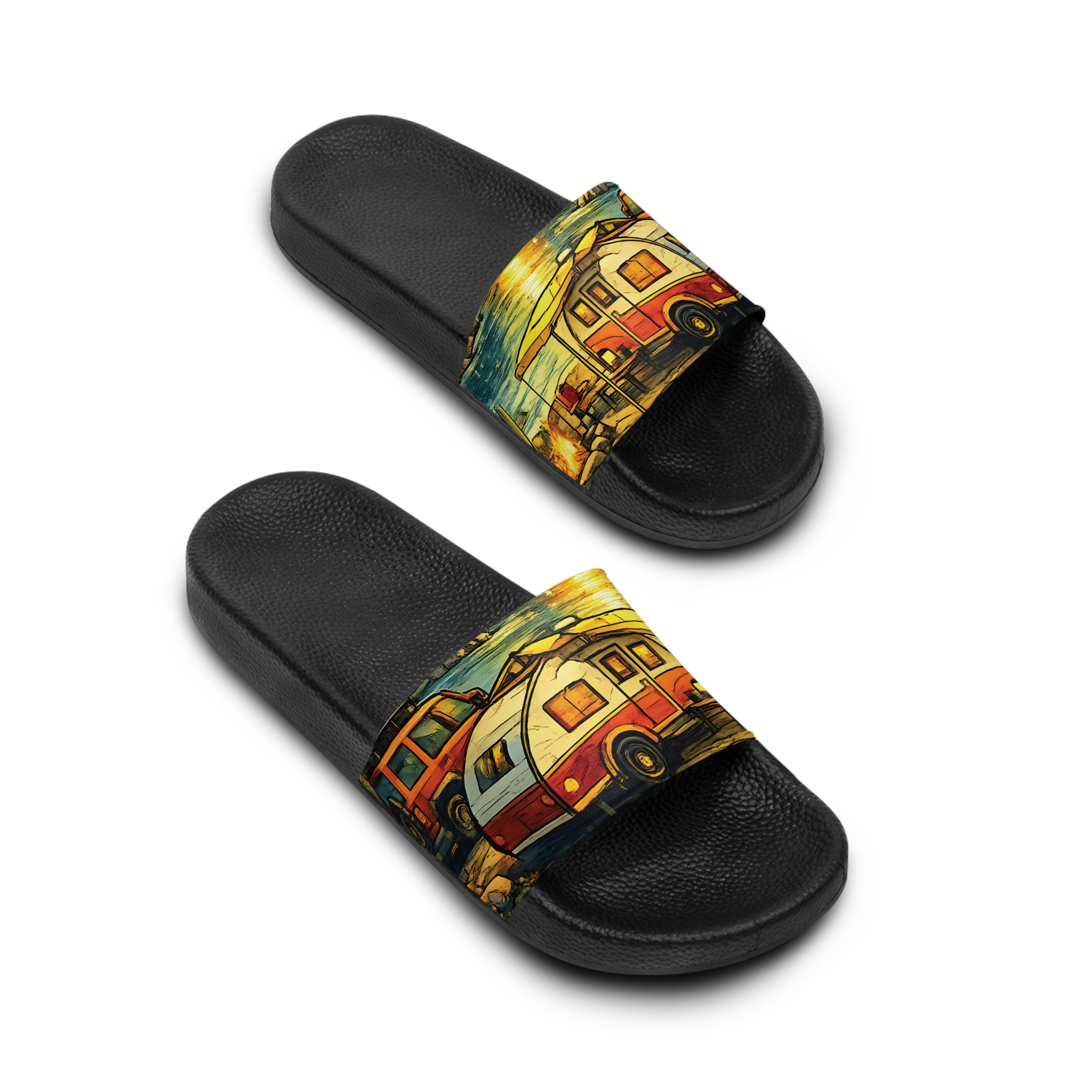 Women's Slide Sandals - Camper Slides (Cubic-Line)