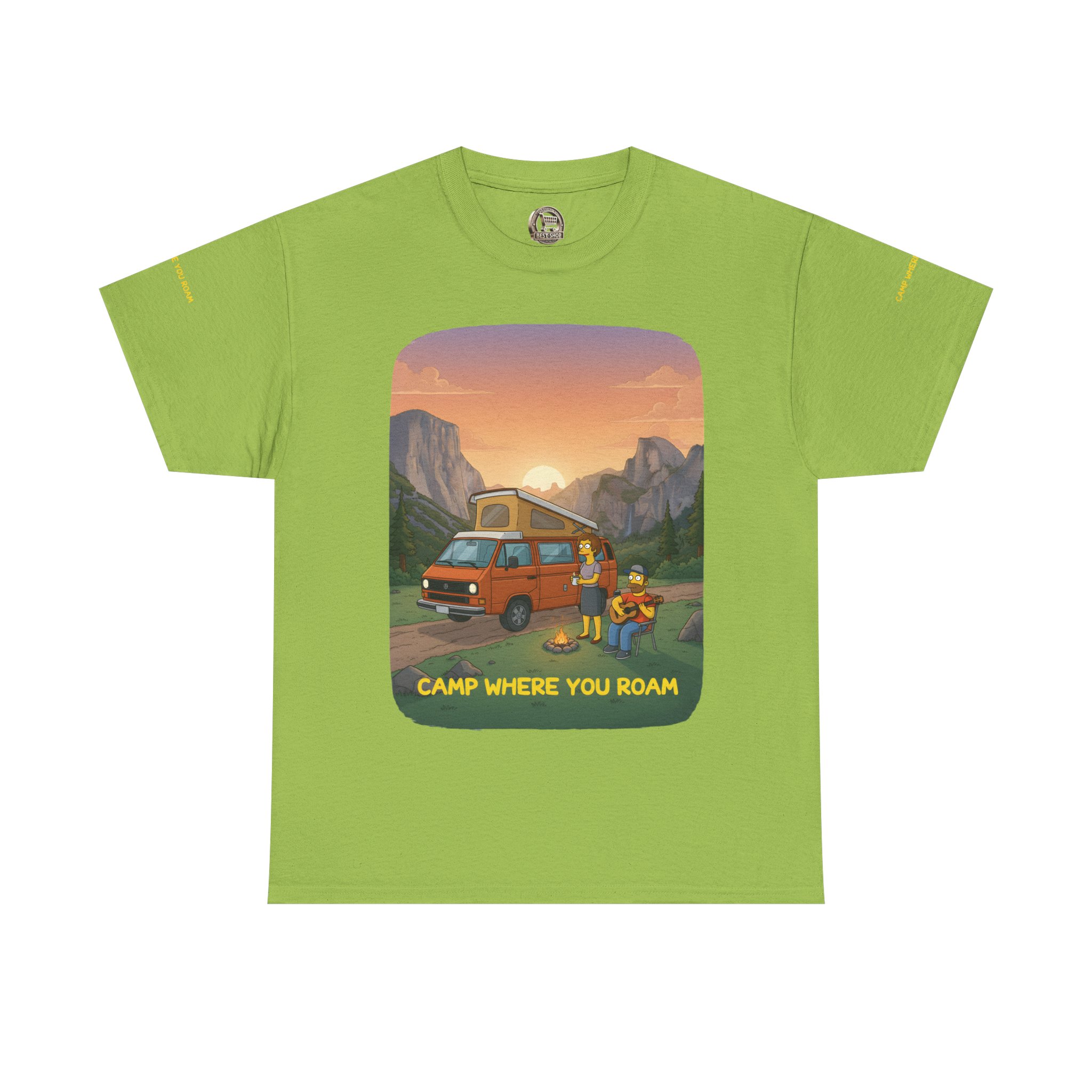Unisex Heavy Cotton Tee — "Camp Where You Roam" Design Sitcom-Line