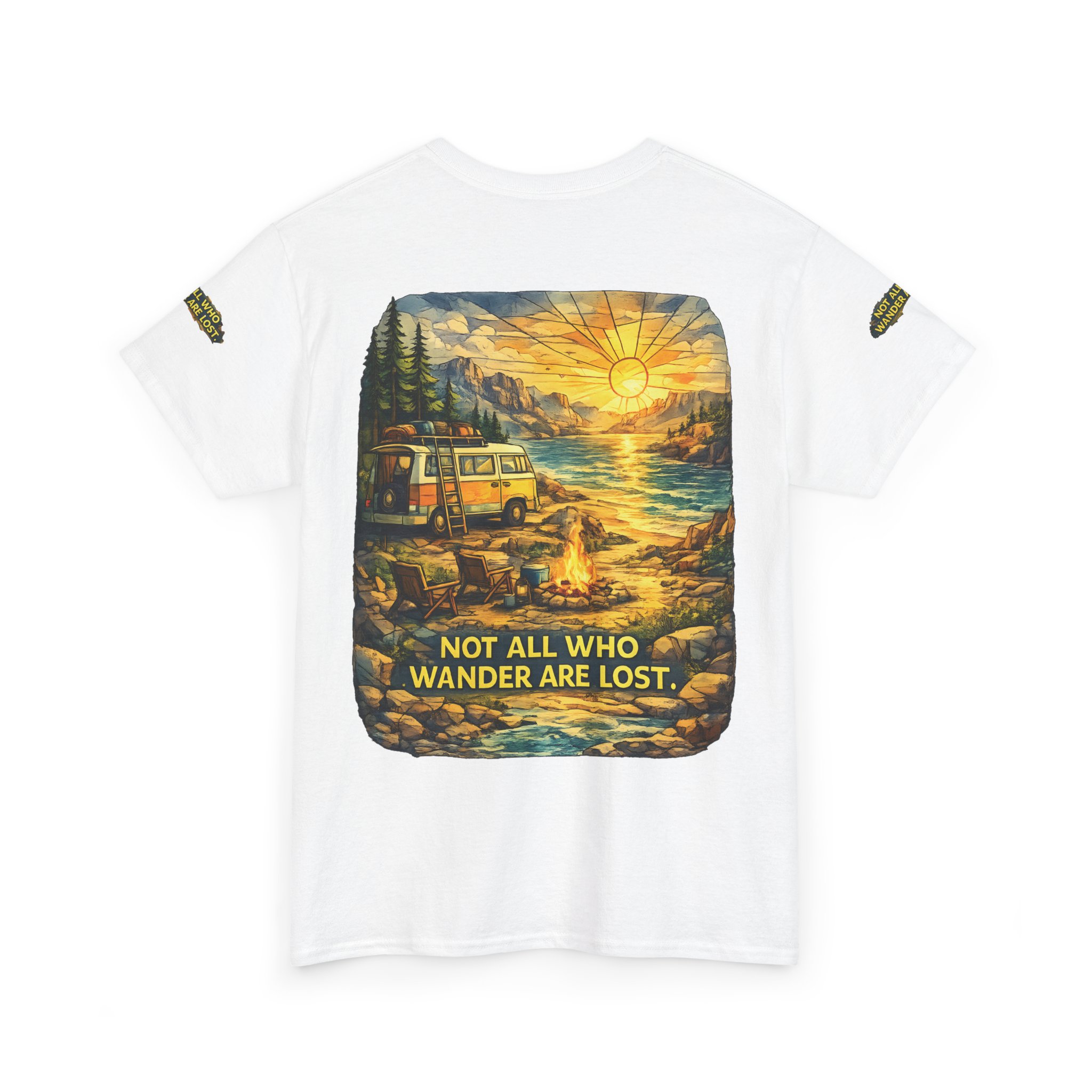 5562037527690803081_2048.jpeg Unisex Heavy Cotton Tee — "Not All Who Wander Are Lost " Design Cubic-Line